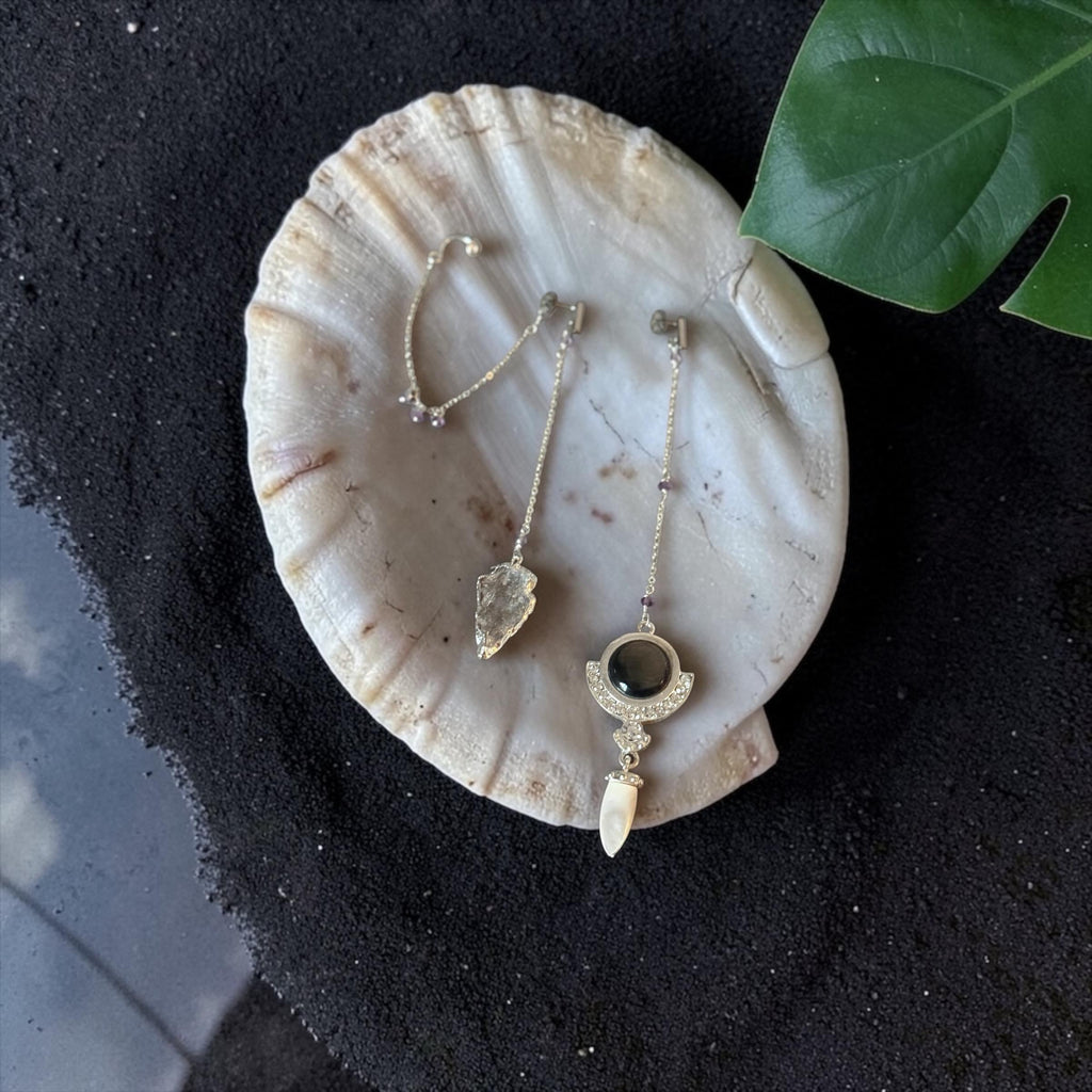 Noir Relic Asymmetry Earrings