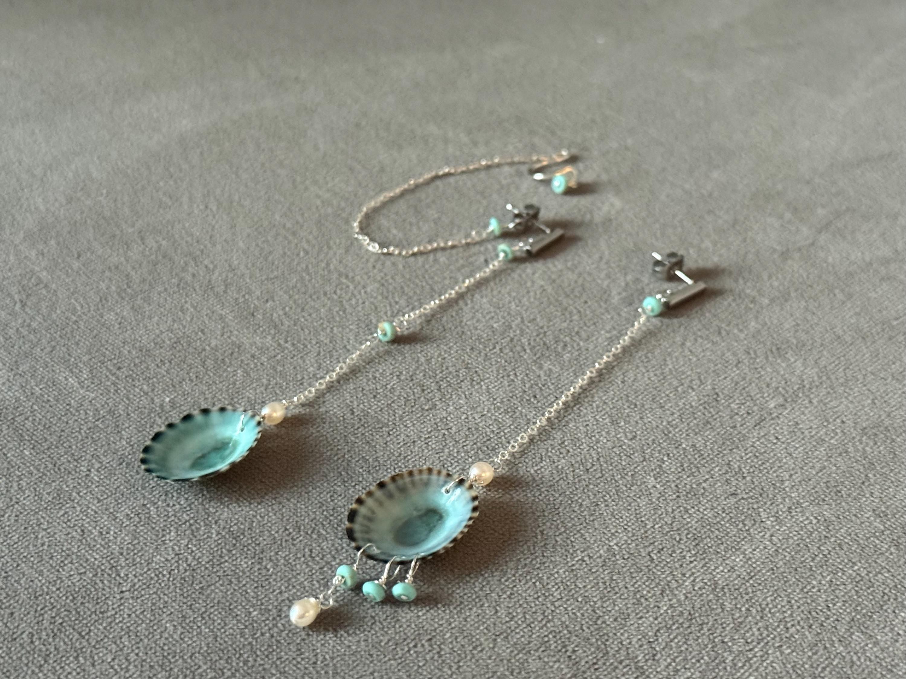 Seafoam Siren Asymmetry Earrings