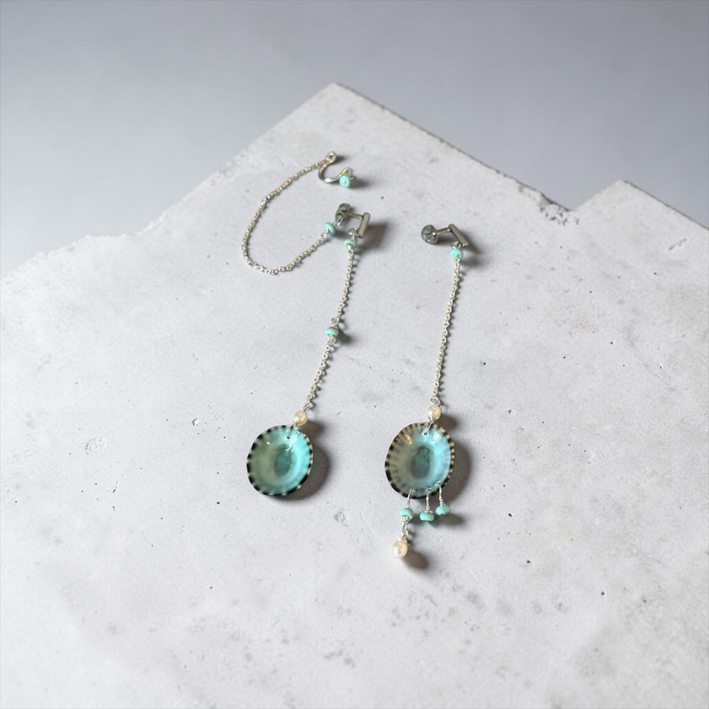 Seafoam Siren Asymmetry Earrings