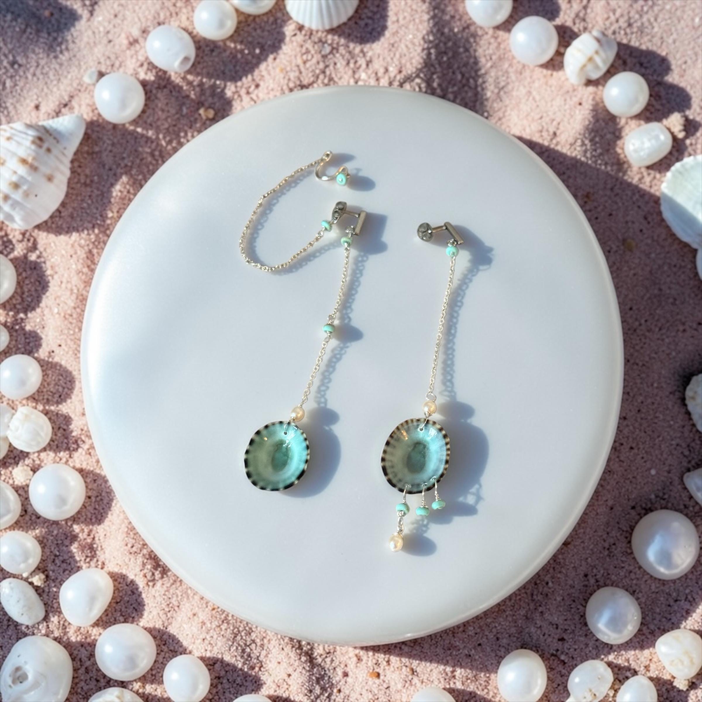Seafoam Siren Asymmetry Earrings