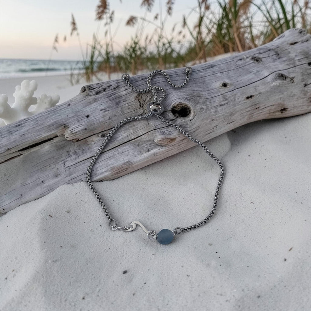 Glacial Tide Slider Bolo Bracelet — Coastal Silver Edition