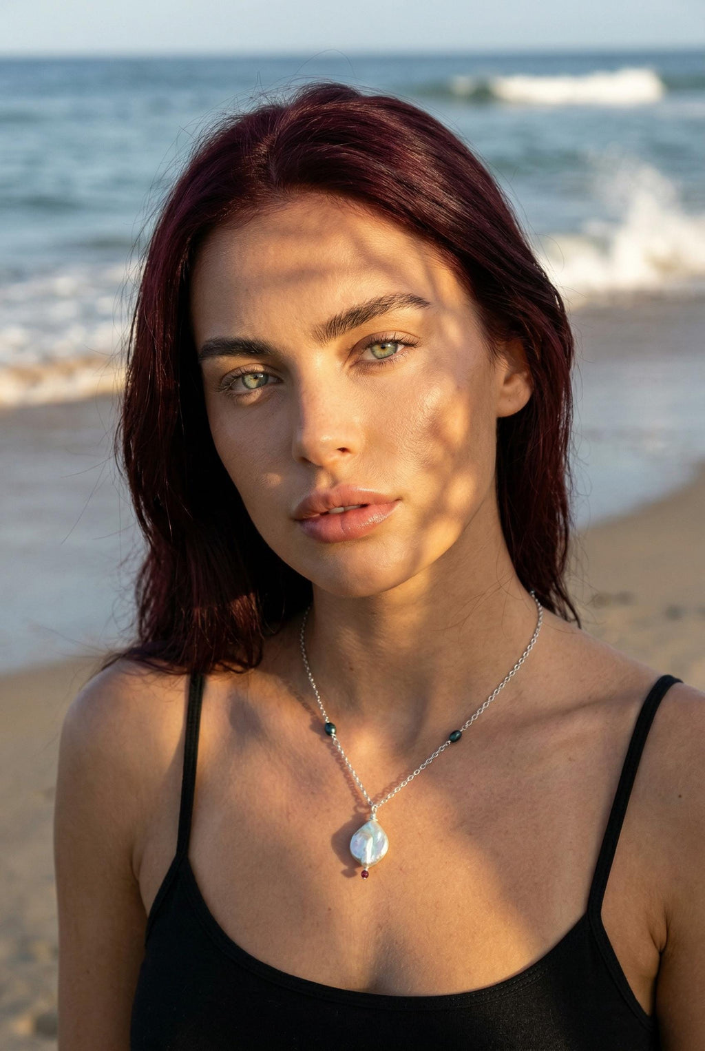 Saltwater Glow Pearl Drop Necklace — Ocean Muse Collection