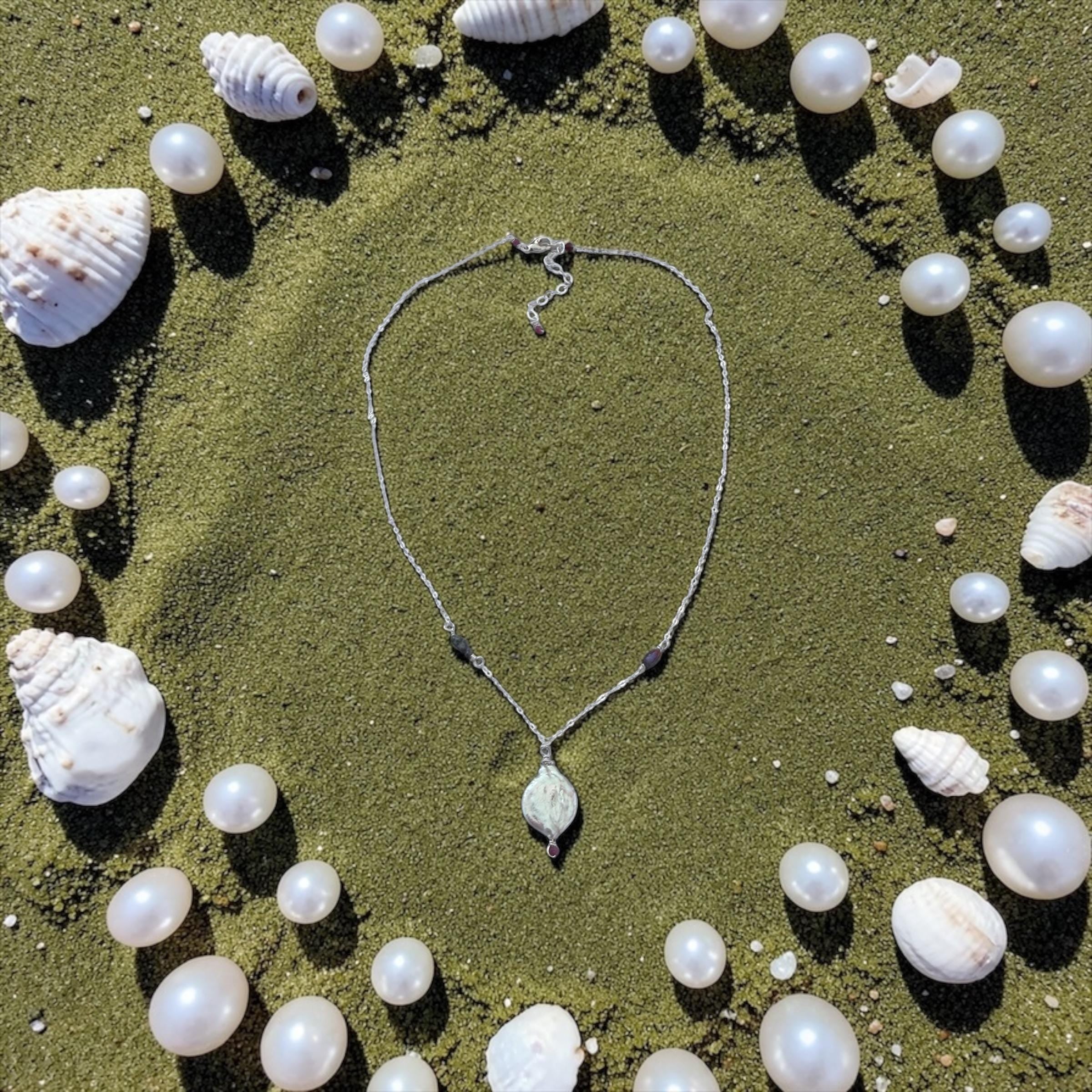 Saltwater Glow Pearl Drop Necklace — Ocean Muse Collection