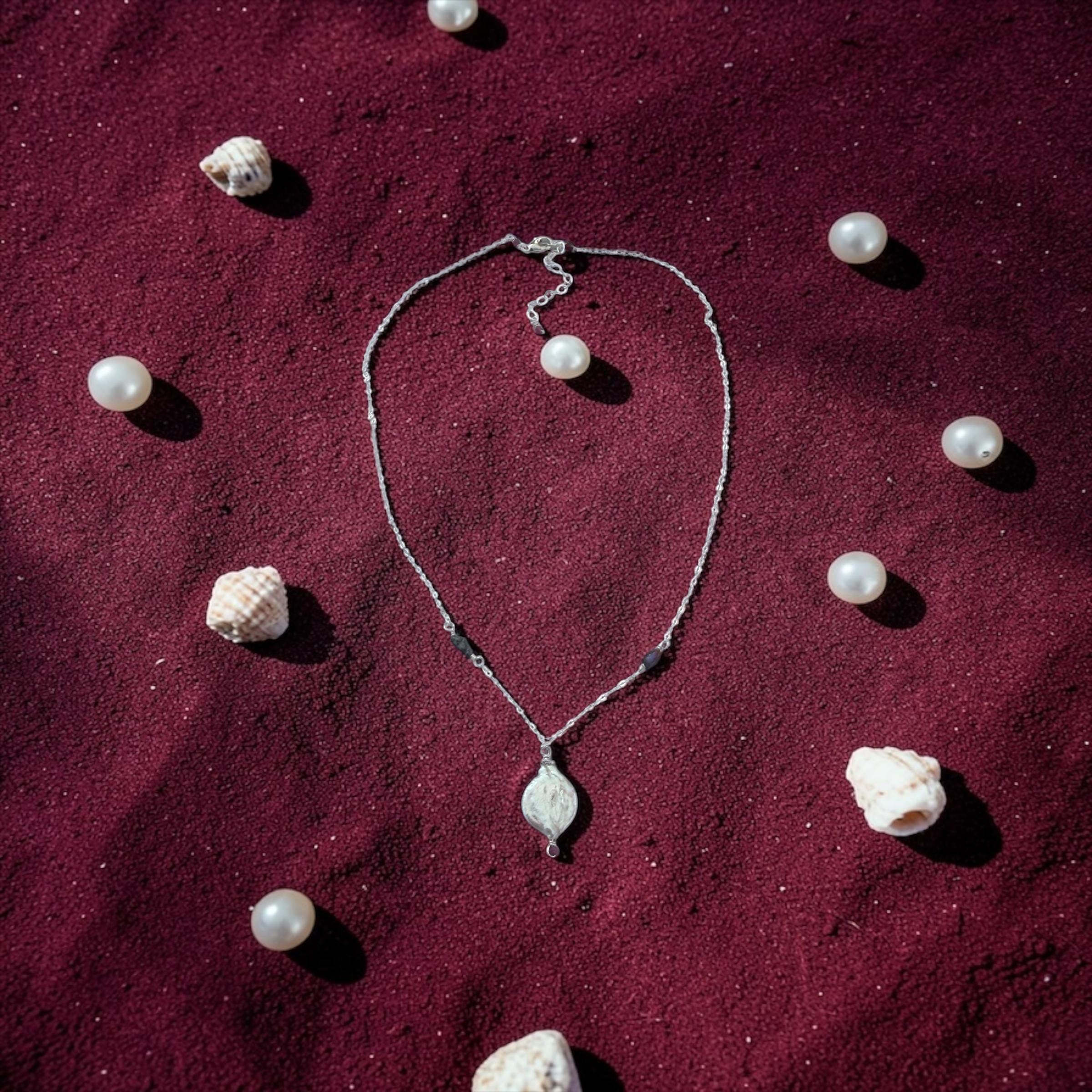 Saltwater Glow Pearl Drop Necklace — Ocean Muse Collection