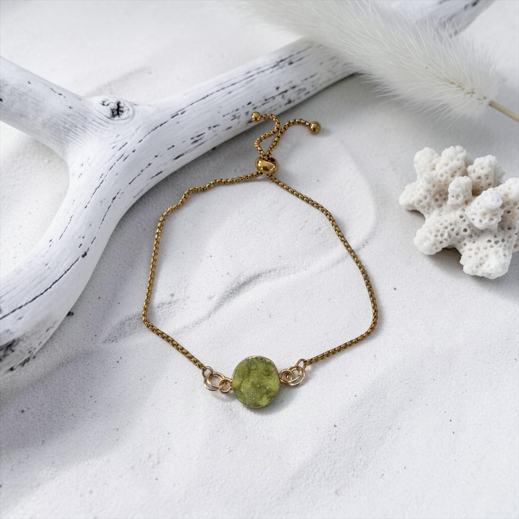Citrus Tide Druzy Slider Bolo Bracelet — Coastal Crush Collection