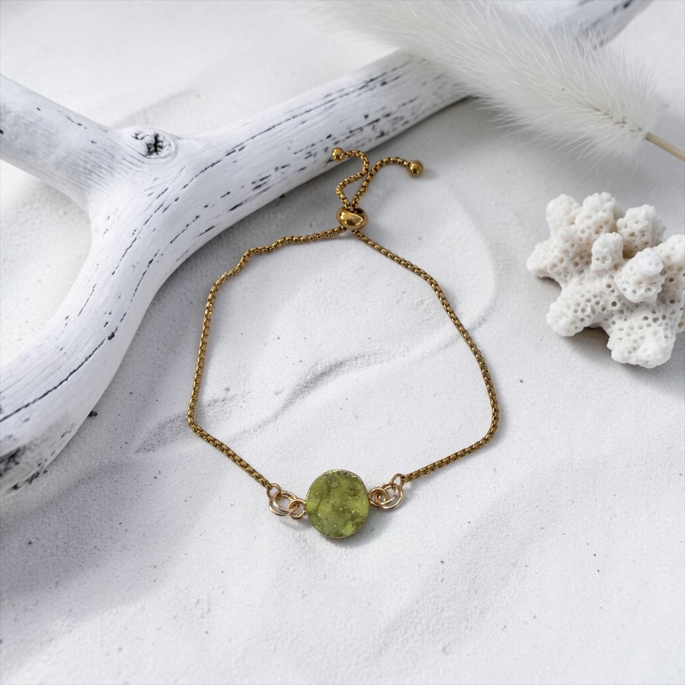 Citrus Tide Druzy Slider Bolo Bracelet — Coastal Crush Collection