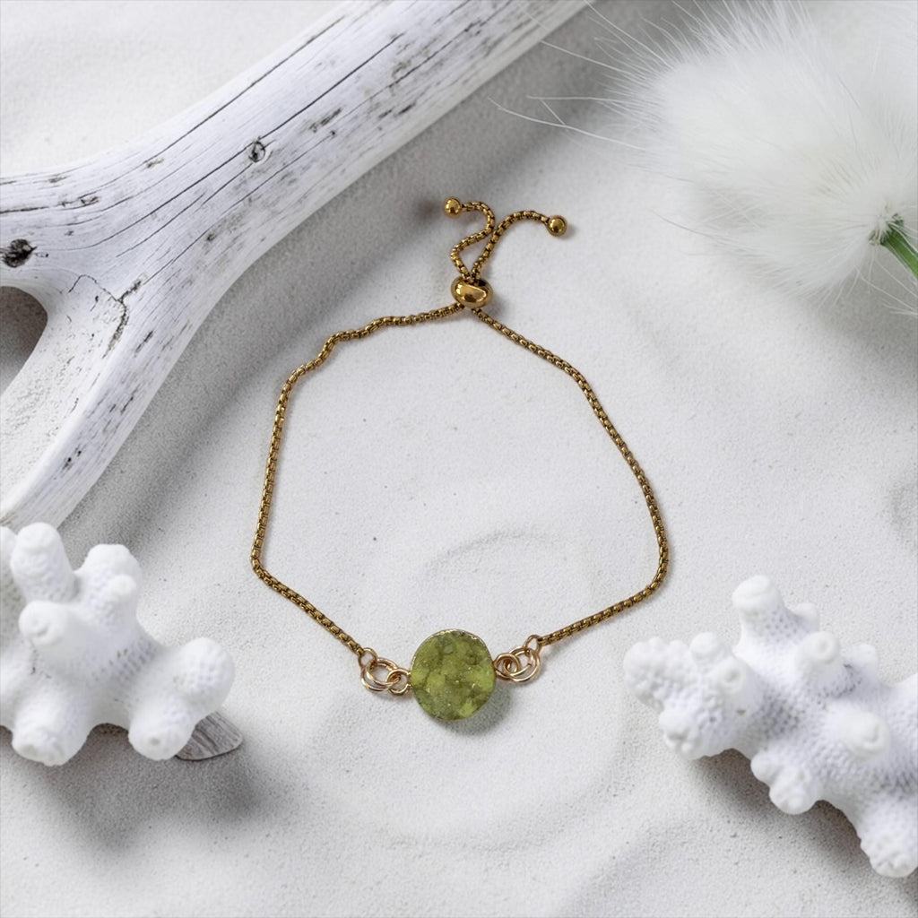 Citrus Tide Druzy Slider Bolo Bracelet — Coastal Crush Collection