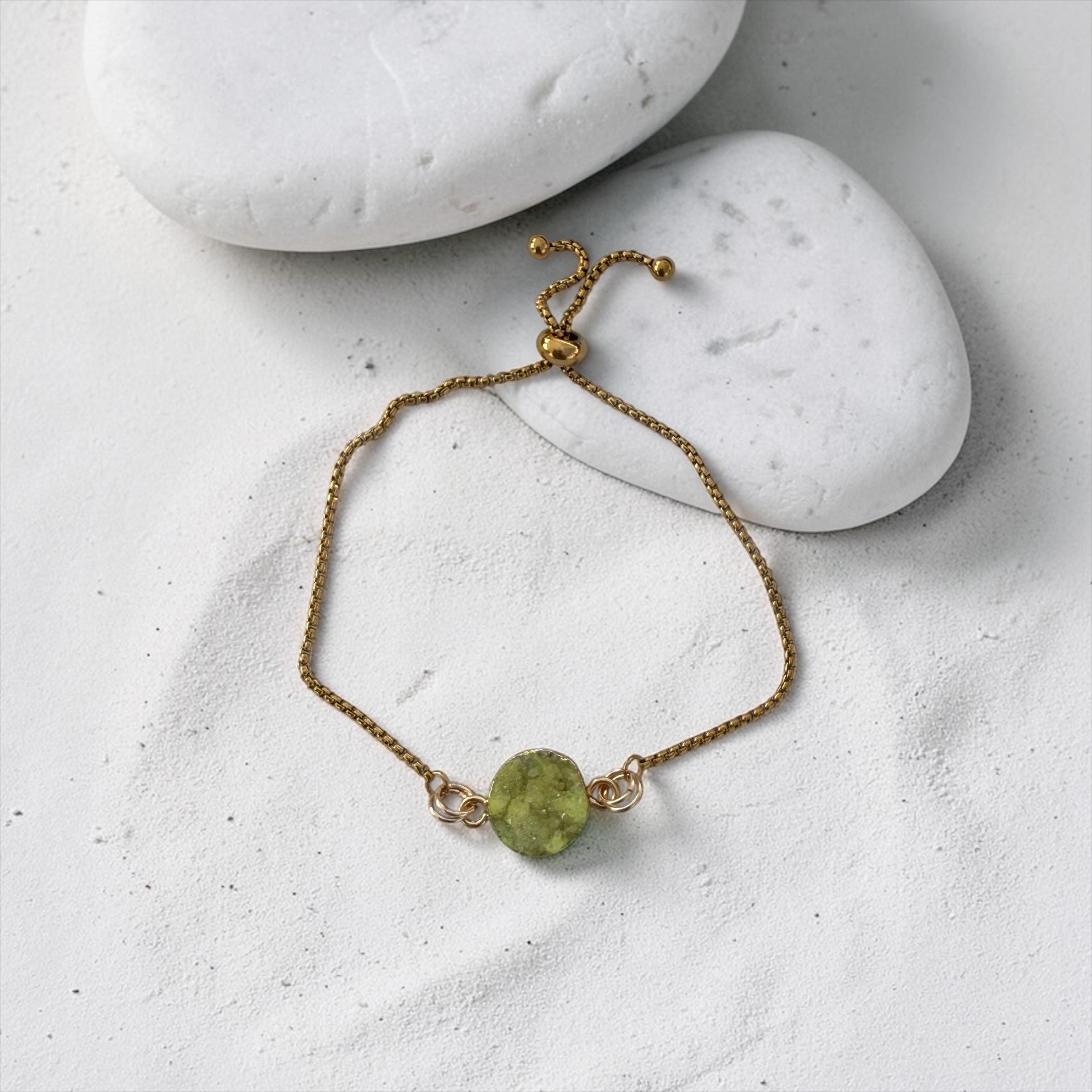 Citrus Tide Druzy Slider Bolo Bracelet — Coastal Crush Collection