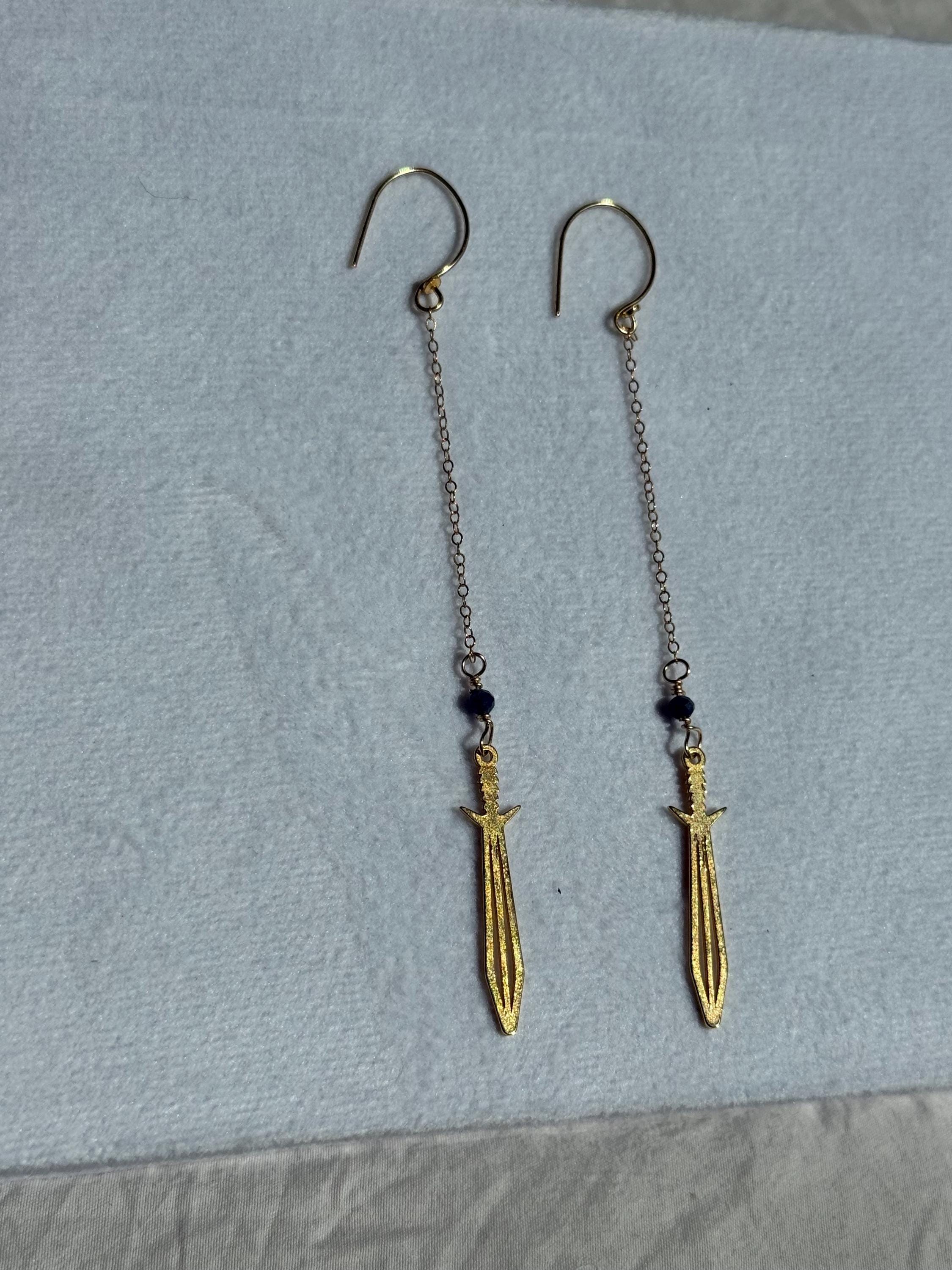 Midnight Blade Drop Earrings