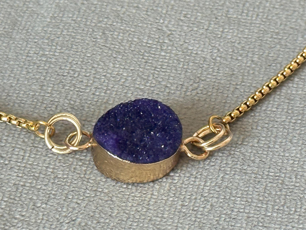 Midnight Halo Druzy Bolo Slider Bracelet