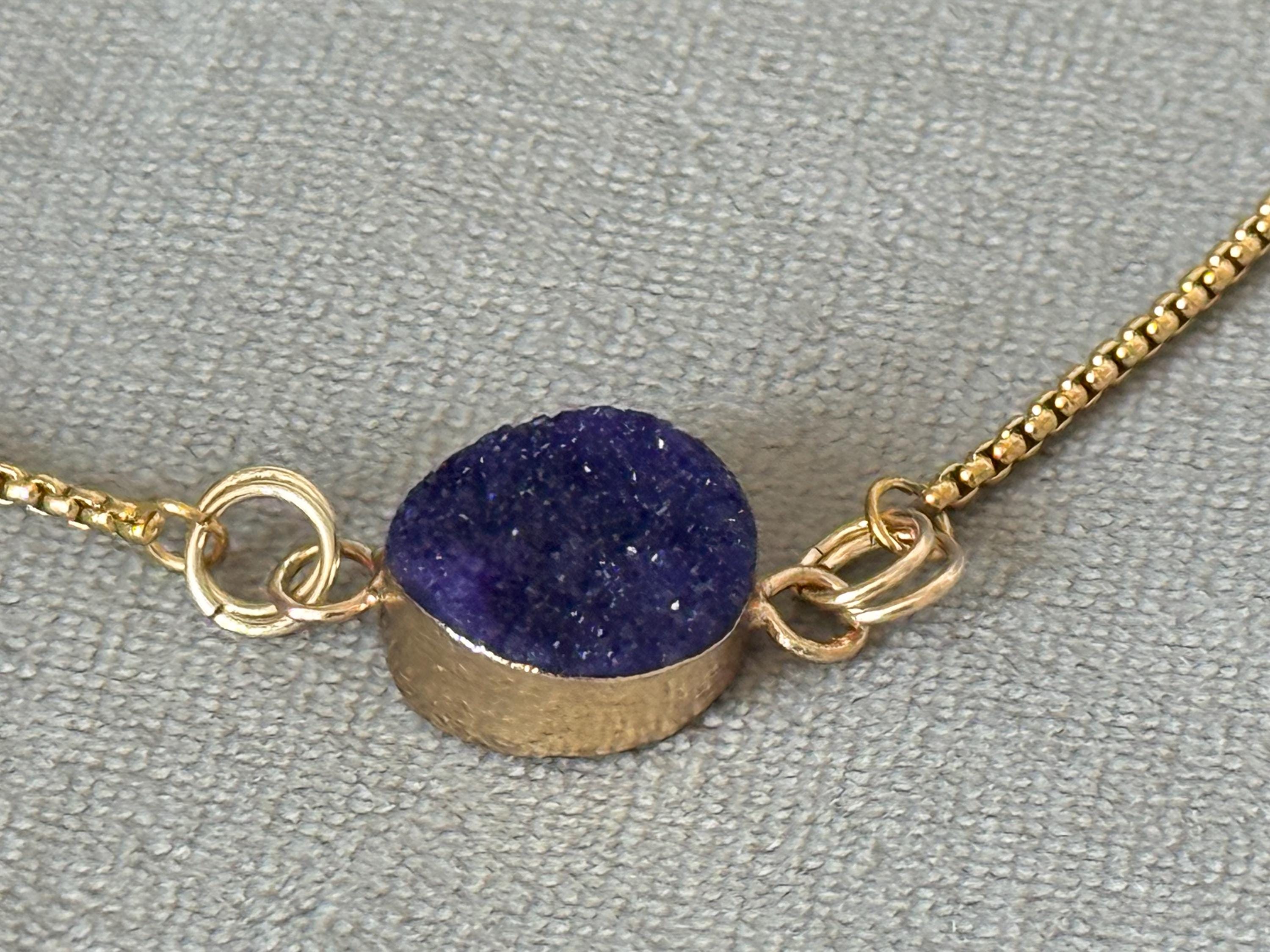 Midnight Halo Druzy Bolo Slider Bracelet