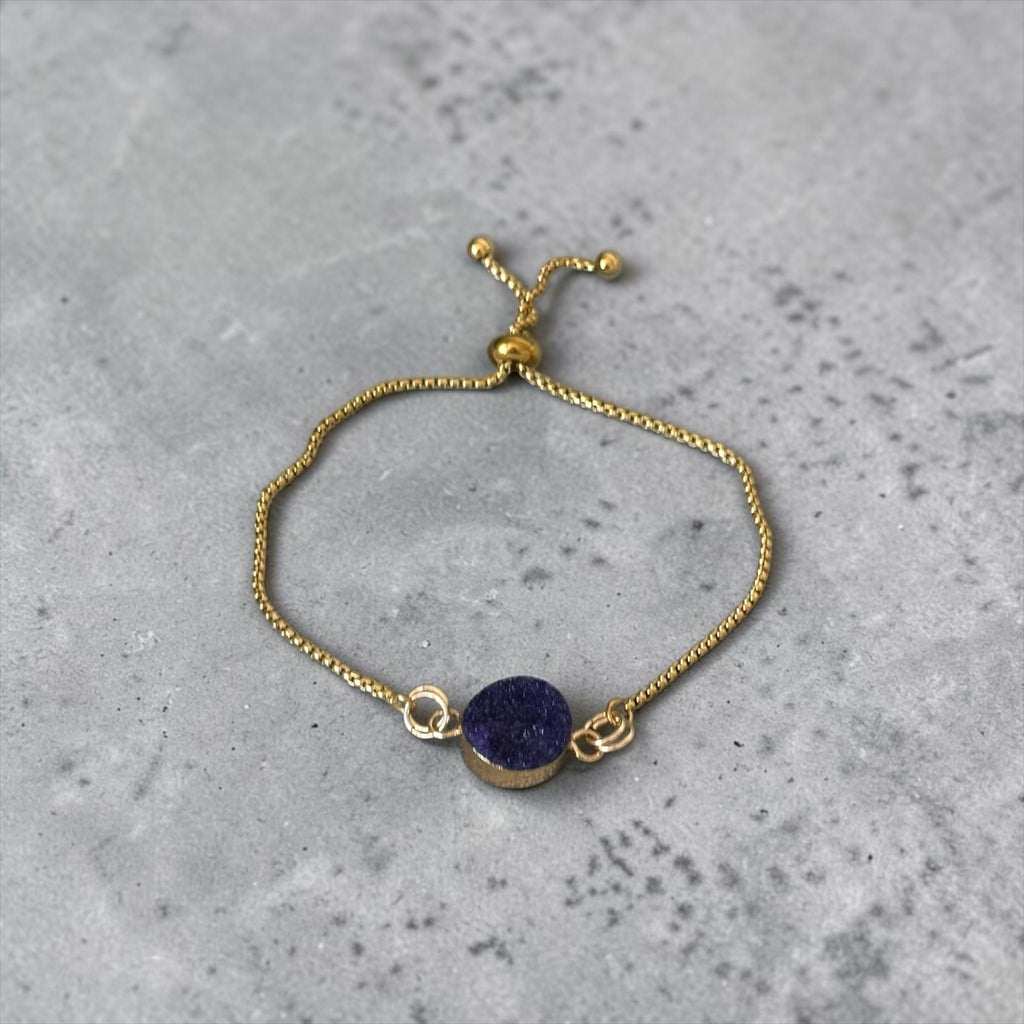 Midnight Halo Druzy Bolo Slider Bracelet