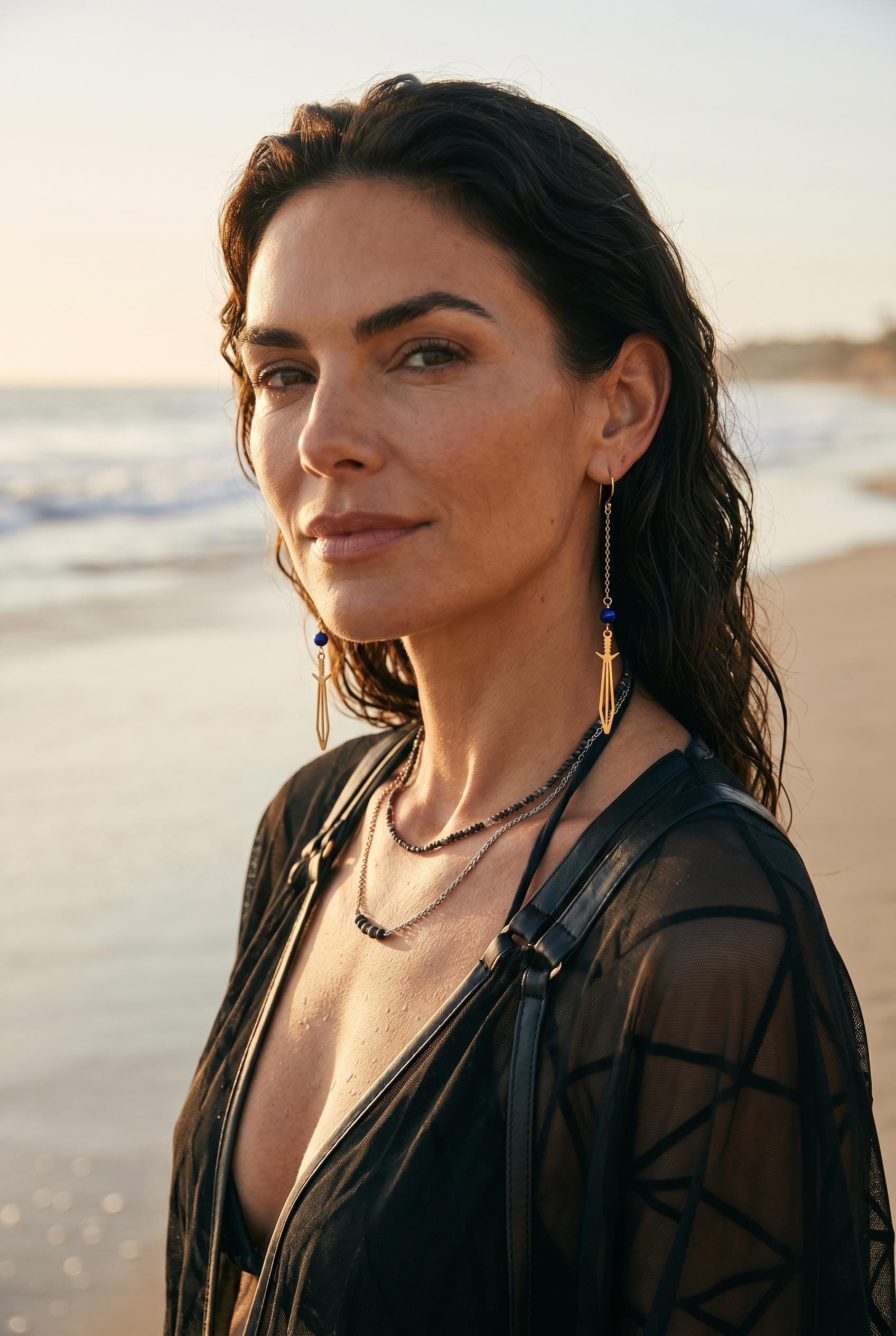 Midnight Blade Drop Earrings