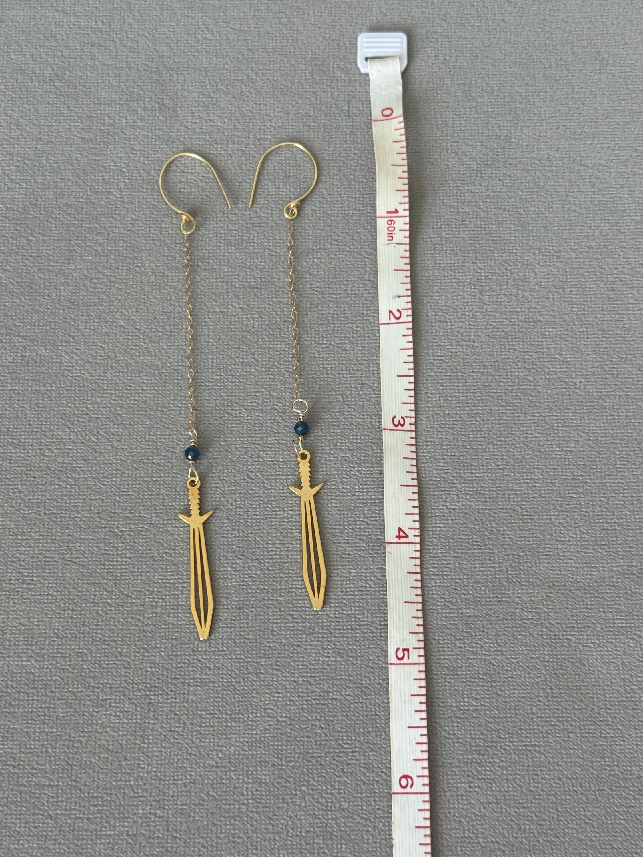 Midnight Blade Drop Earrings
