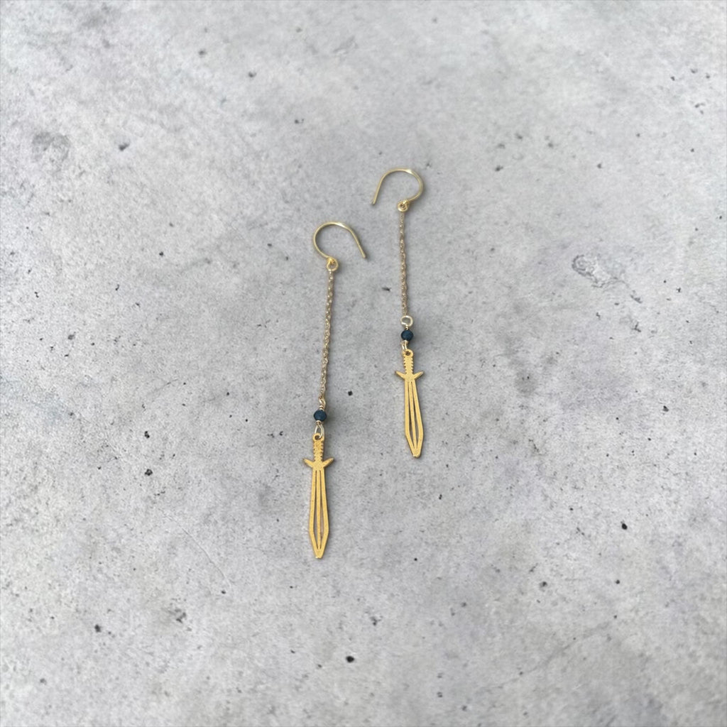 Midnight Blade Drop Earrings
