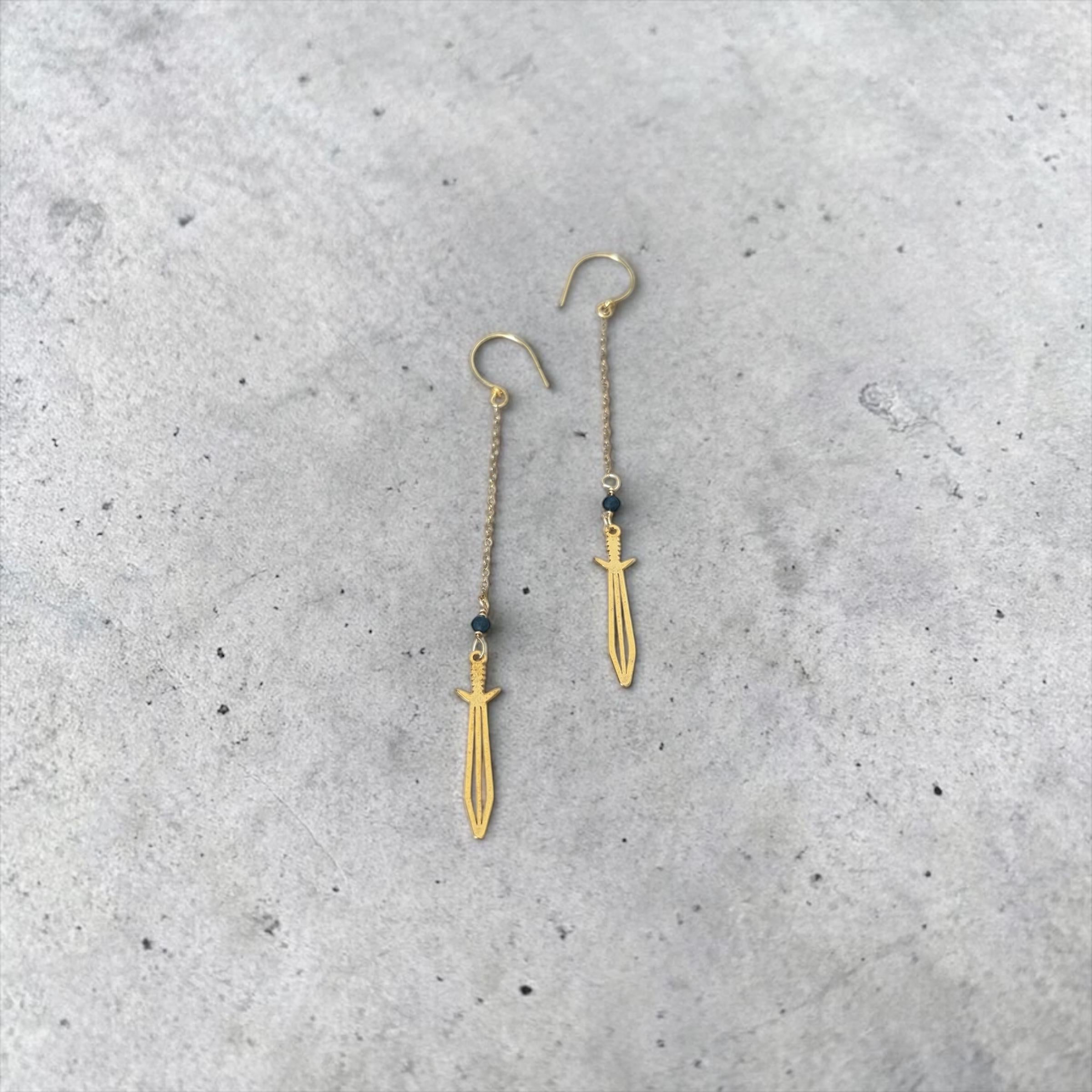 Midnight Blade Drop Earrings
