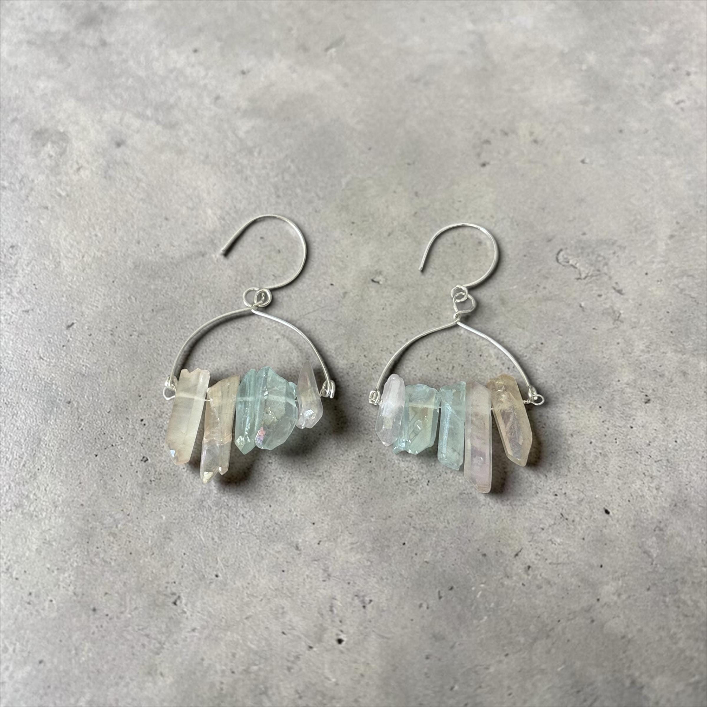 Moonmilk Prism Quartz Earrings