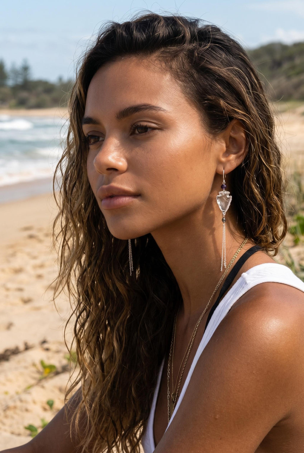 Siren Shard Tassel Earrings