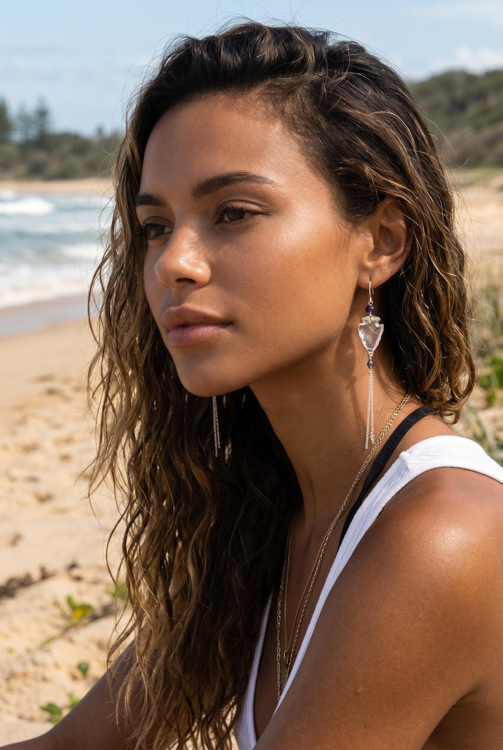 Siren Shard Tassel Earrings