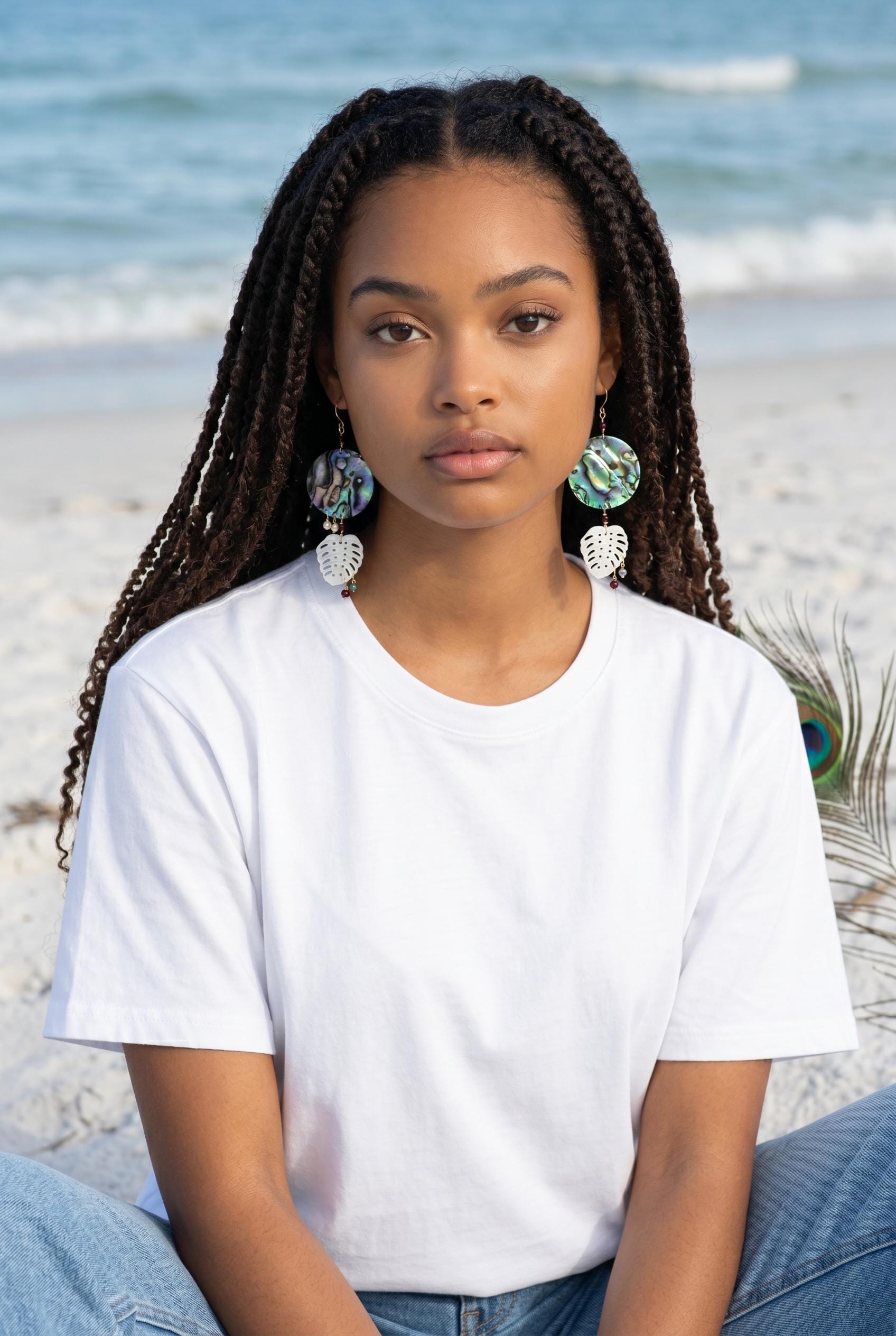Iridescent Tide Statement Drop Earrings