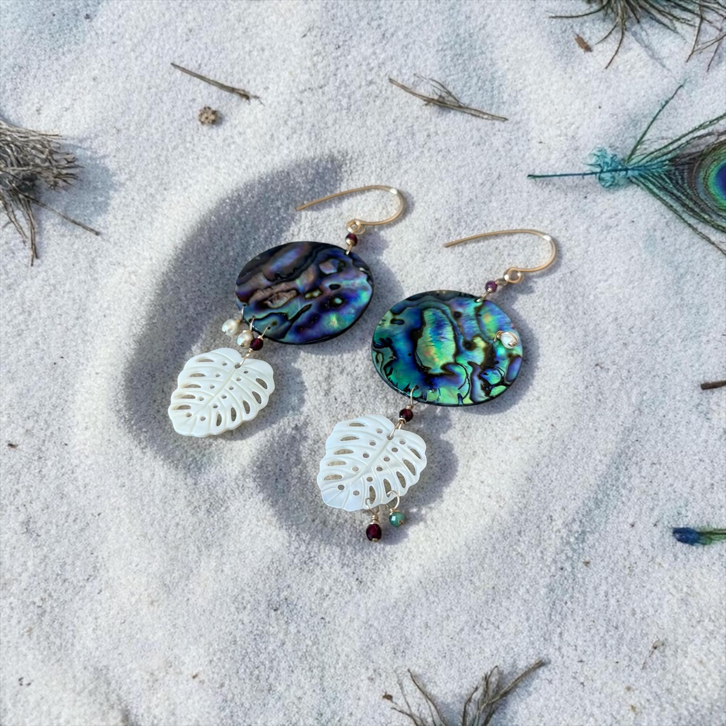 Iridescent Tide Statement Drop Earrings