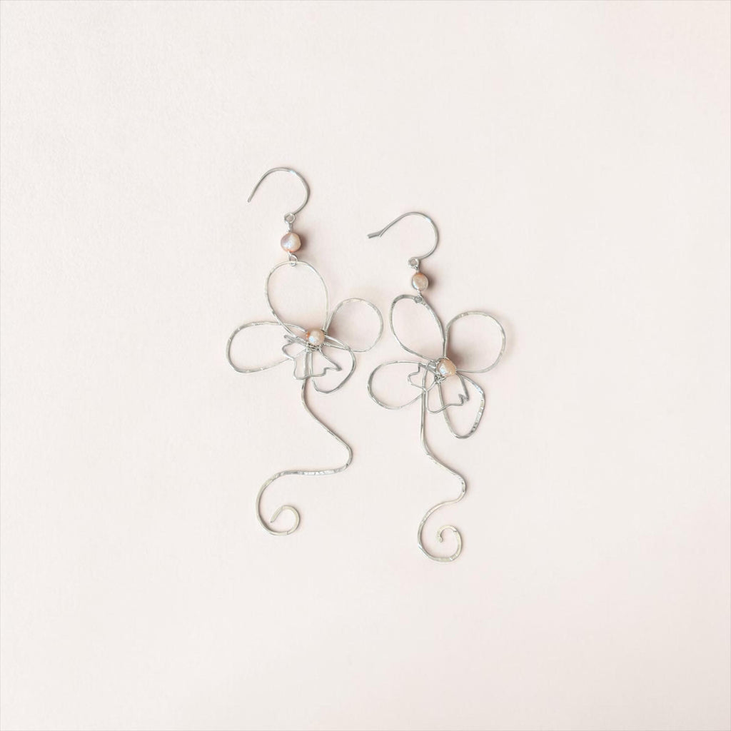 Silver Orchid Architect Earrings