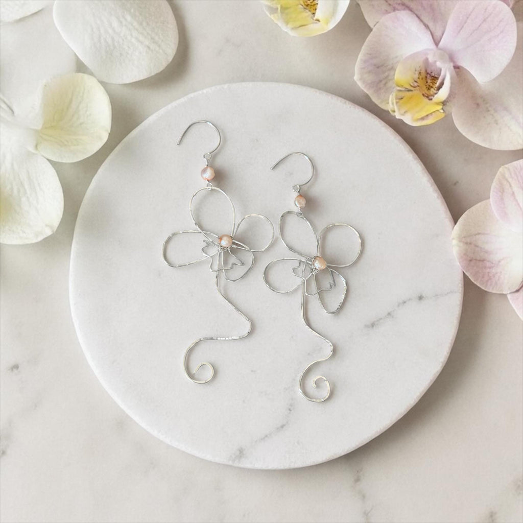 Silver Orchid Architect Earrings