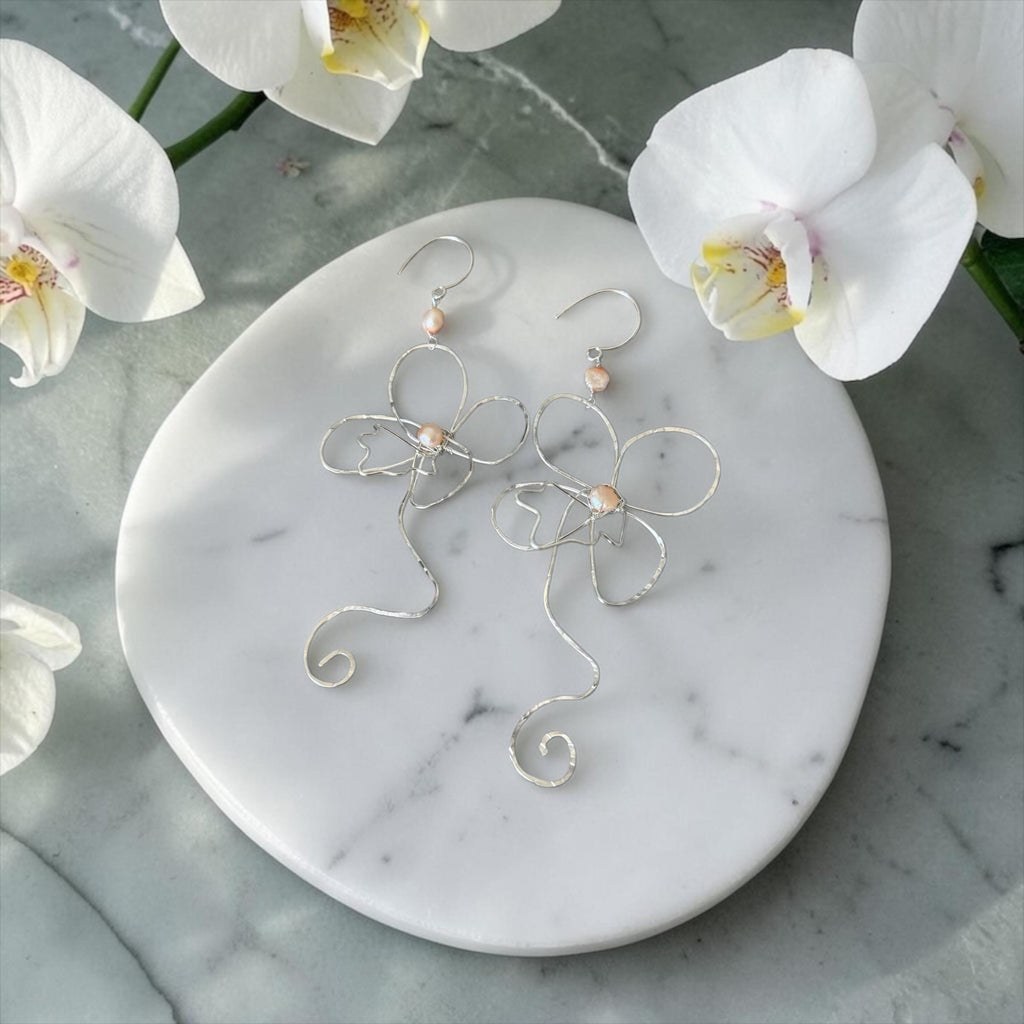 Silver Orchid Architect Earrings