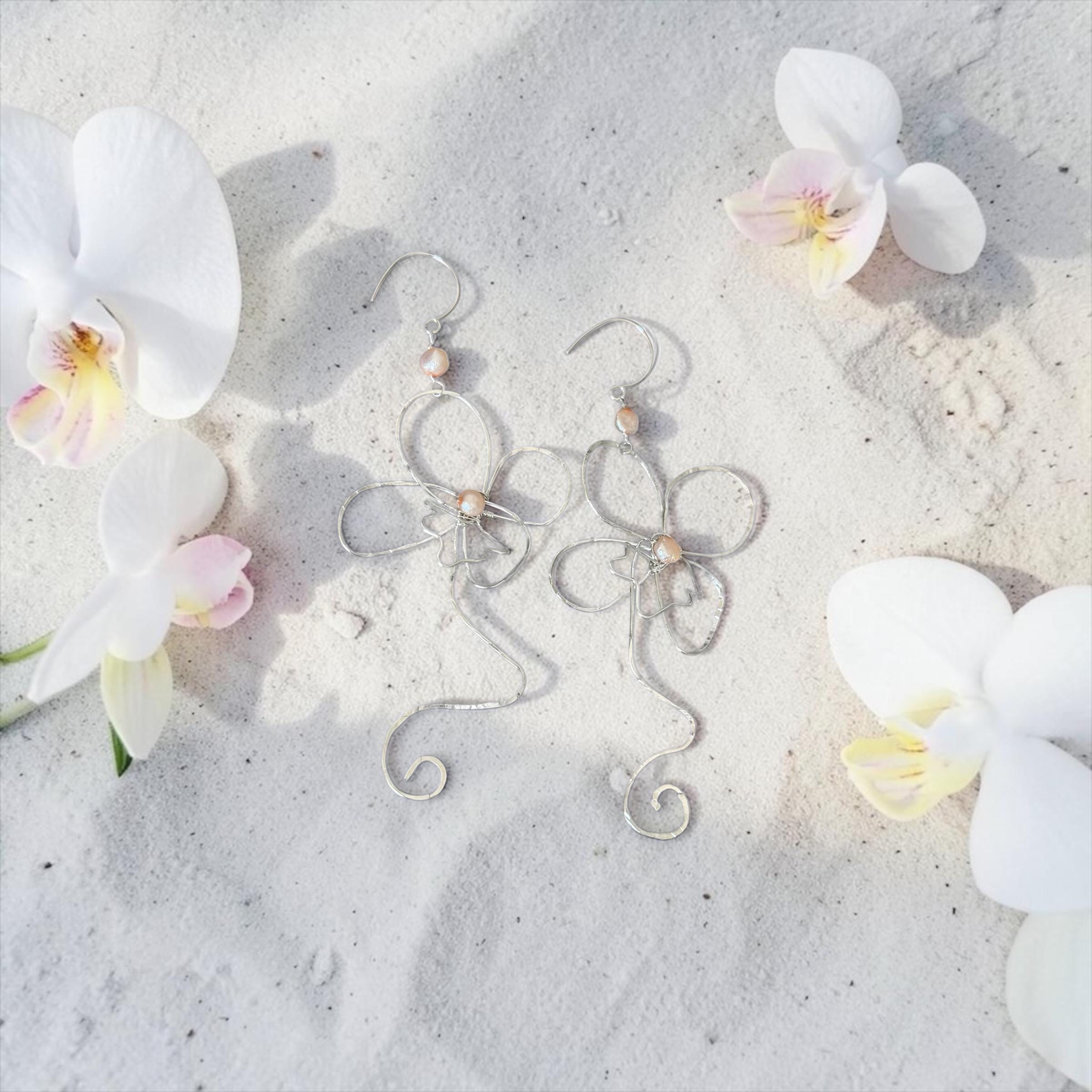 Silver Orchid Architect Earrings