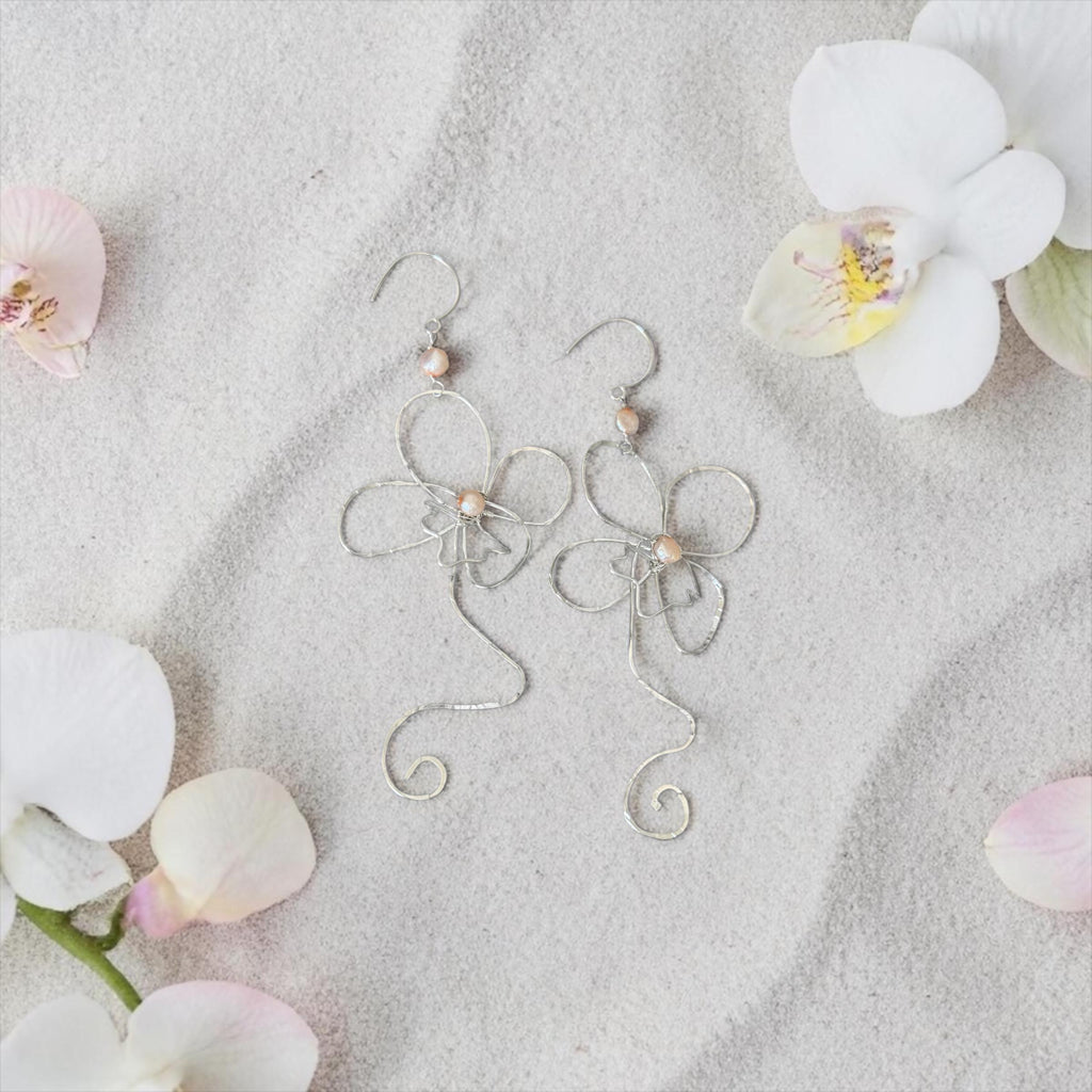 Silver Orchid Architect Earrings