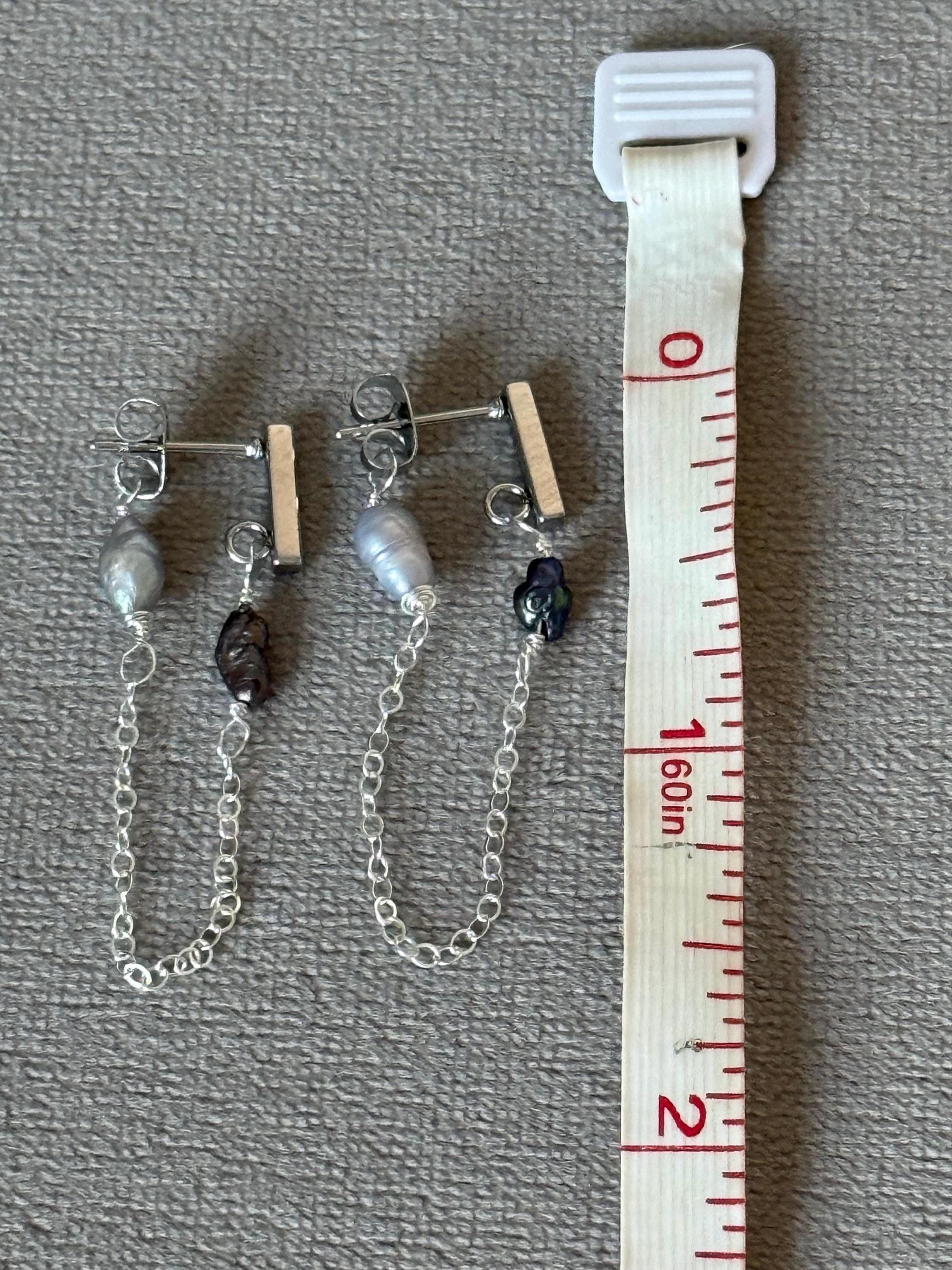 Silver Tide Link Earrings