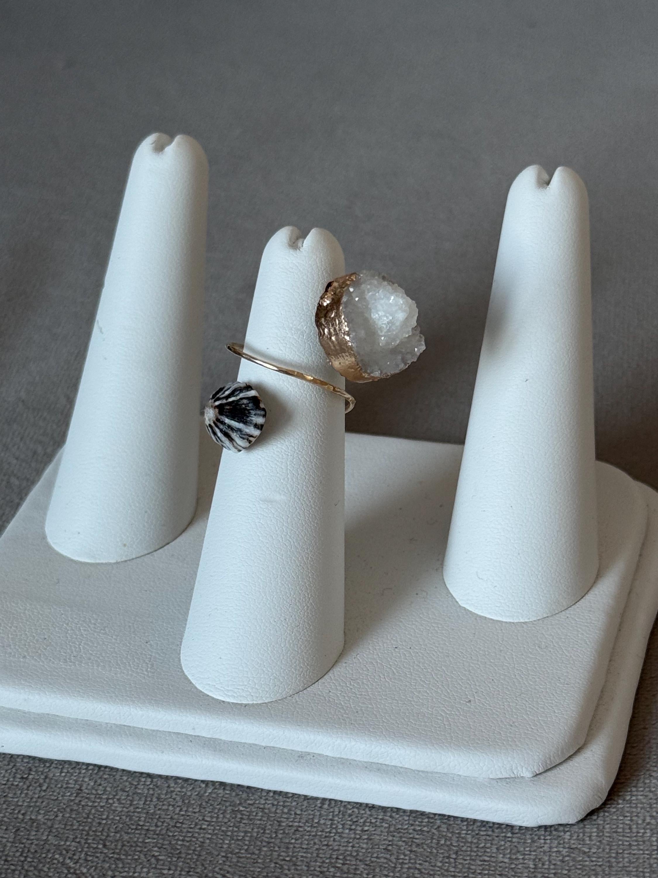 Golden Tide Hammered Duality Ring