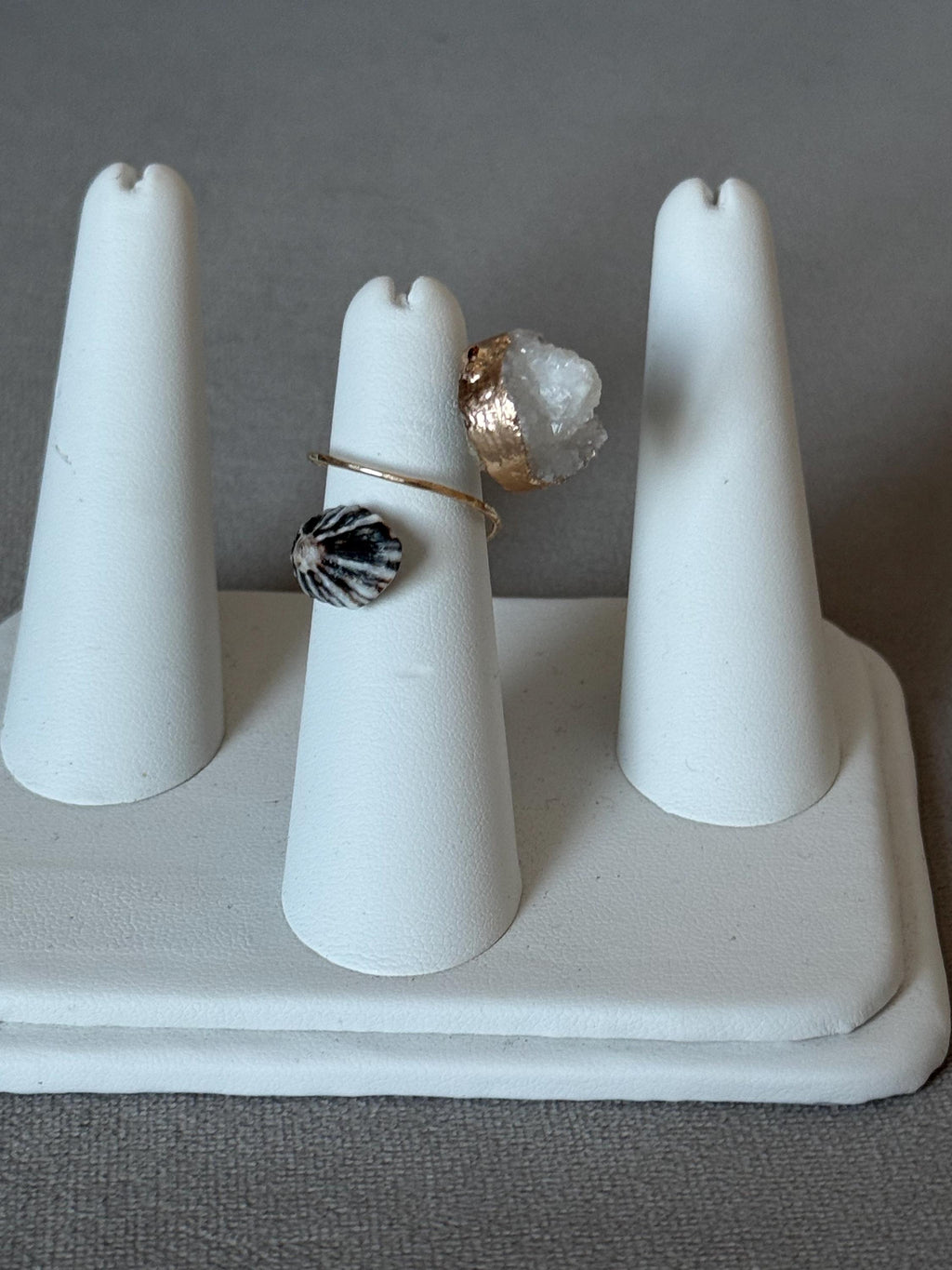 Golden Tide Hammered Duality Ring
