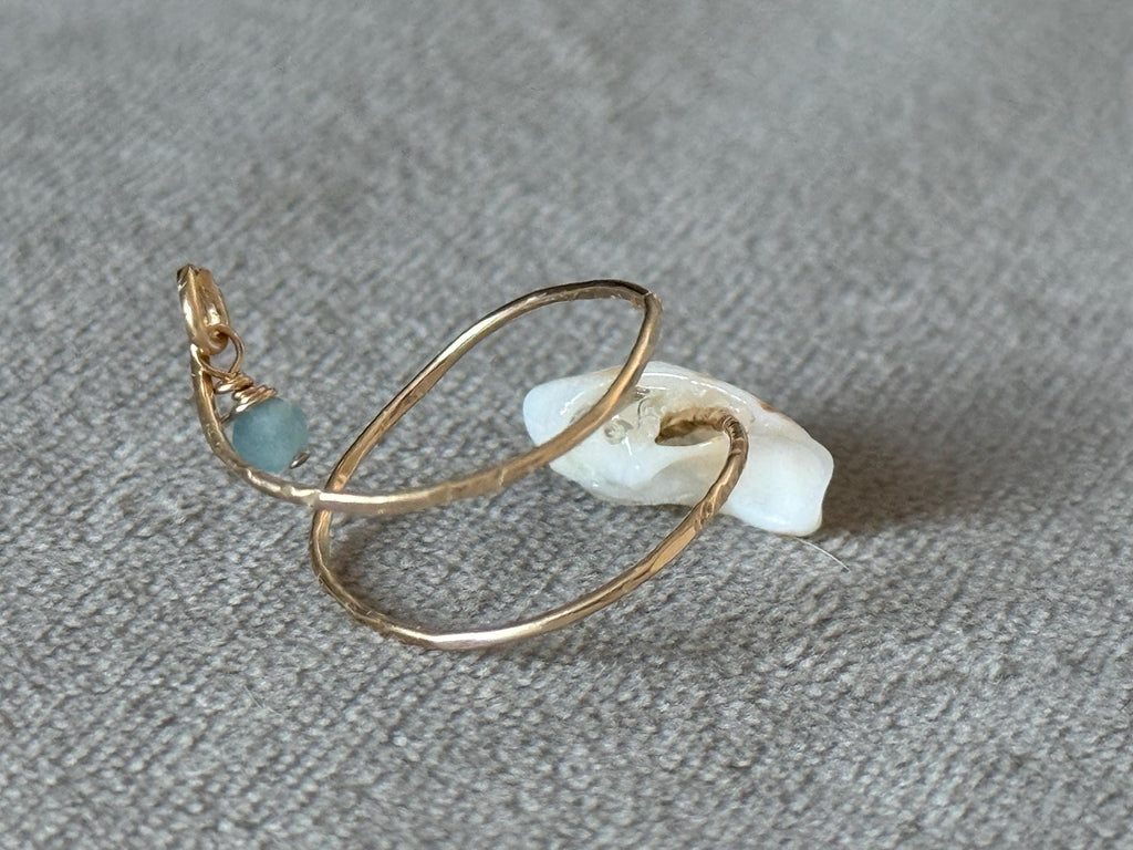 Azure Tide Hammered Wrap Ring