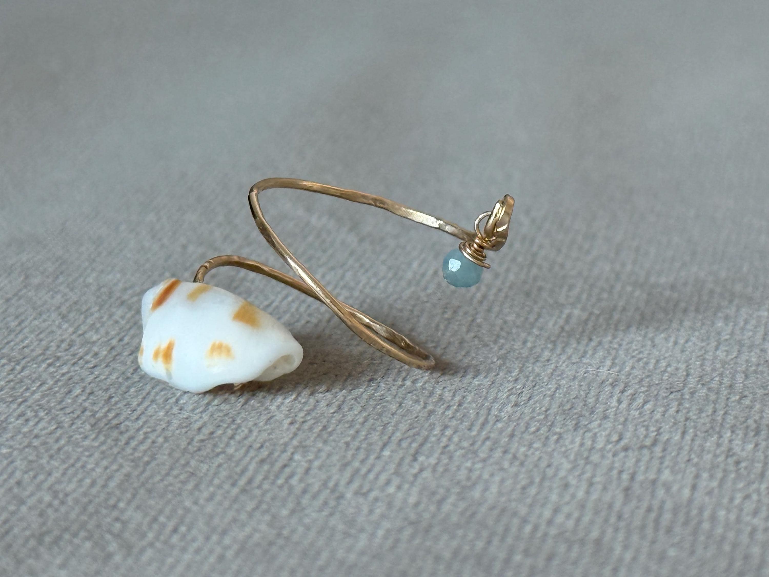 Azure Tide Hammered Wrap Ring