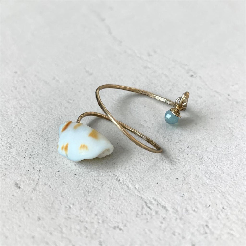 Azure Tide Hammered Wrap Ring