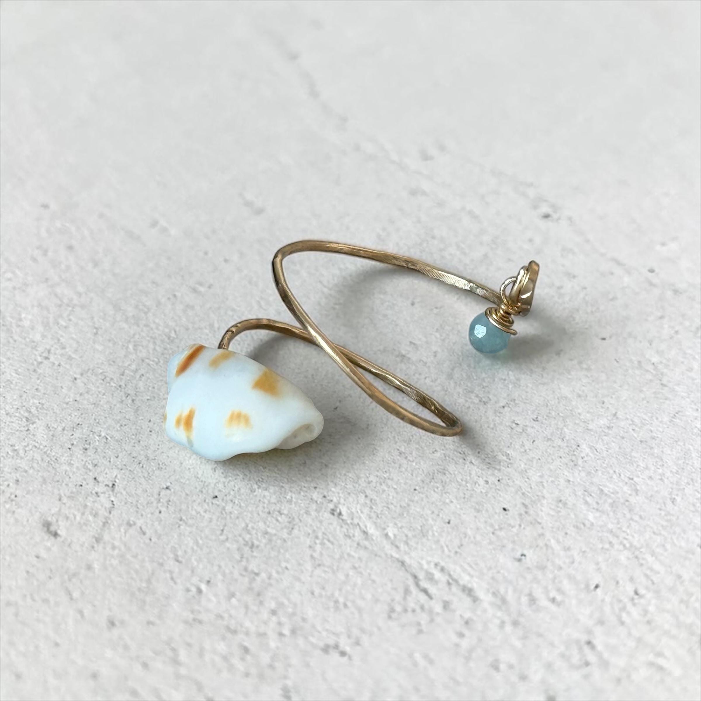 Azure Tide Hammered Wrap Ring