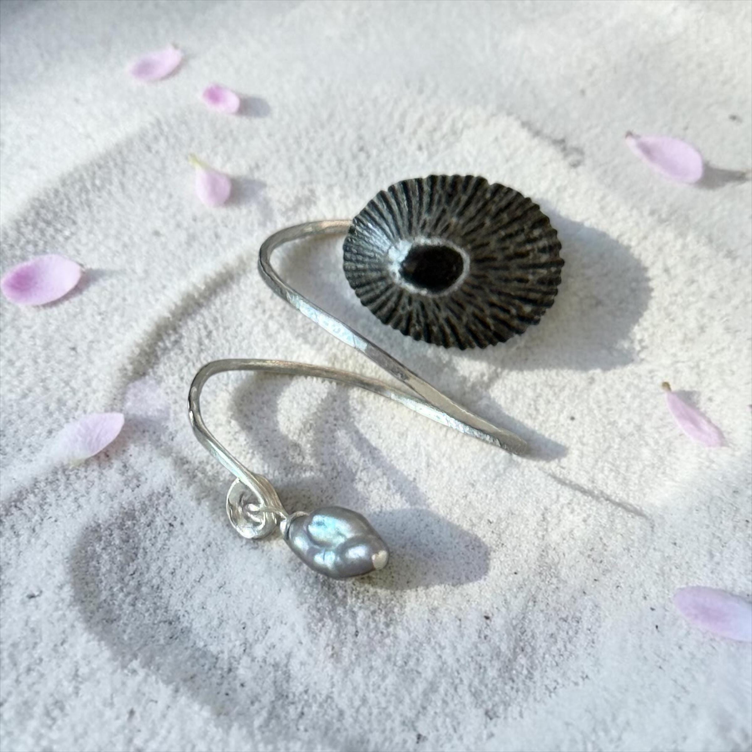 Midnight Tide Opihi Hammered Wrap Ring