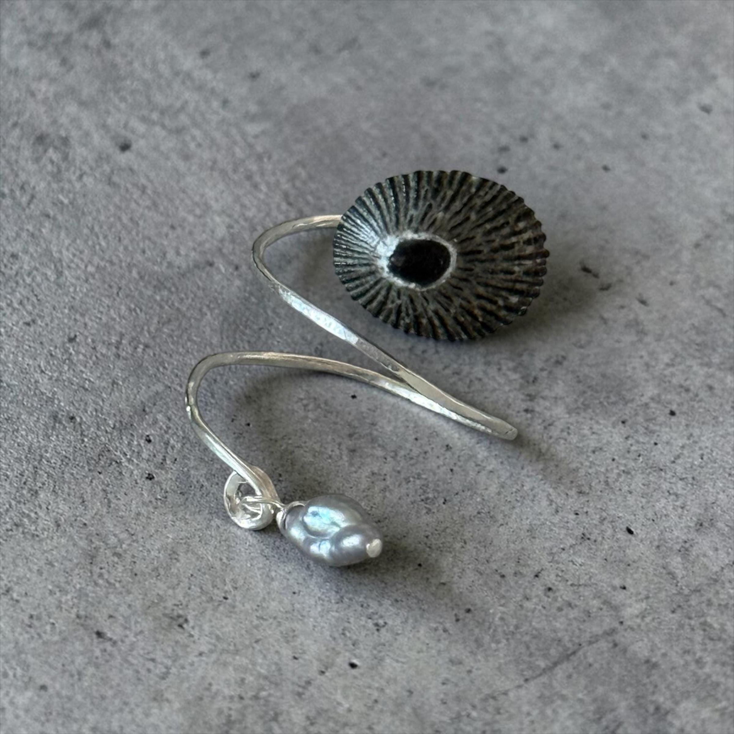 Midnight Tide Opihi Hammered Wrap Ring