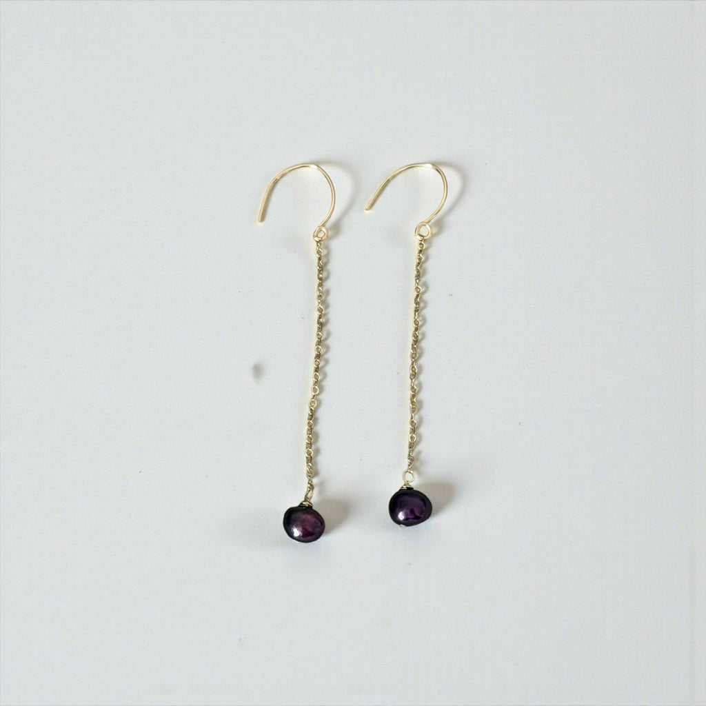 Velvet Noir Pearl Drop Earrings
