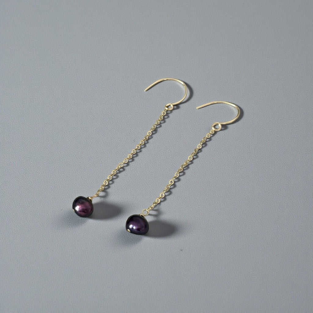 Velvet Noir Pearl Drop Earrings