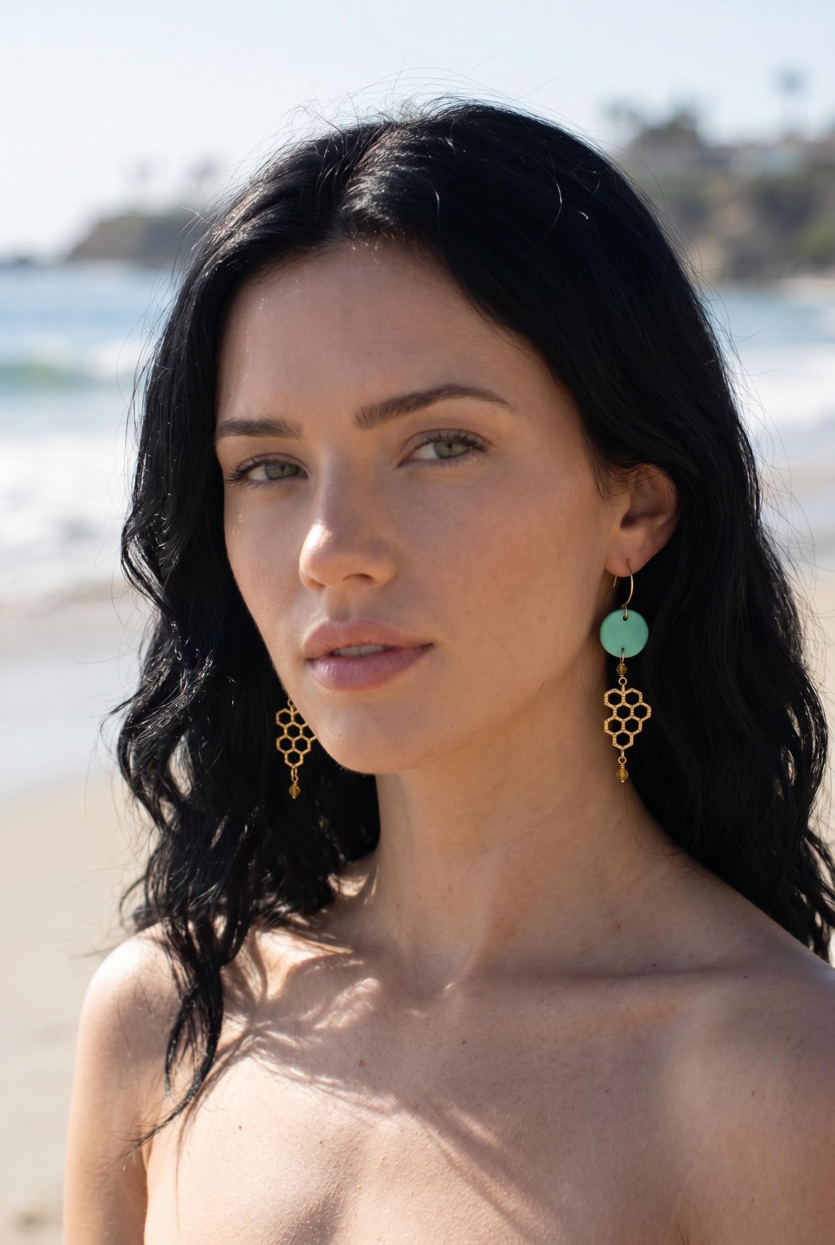 Aqua Hive Earrings
