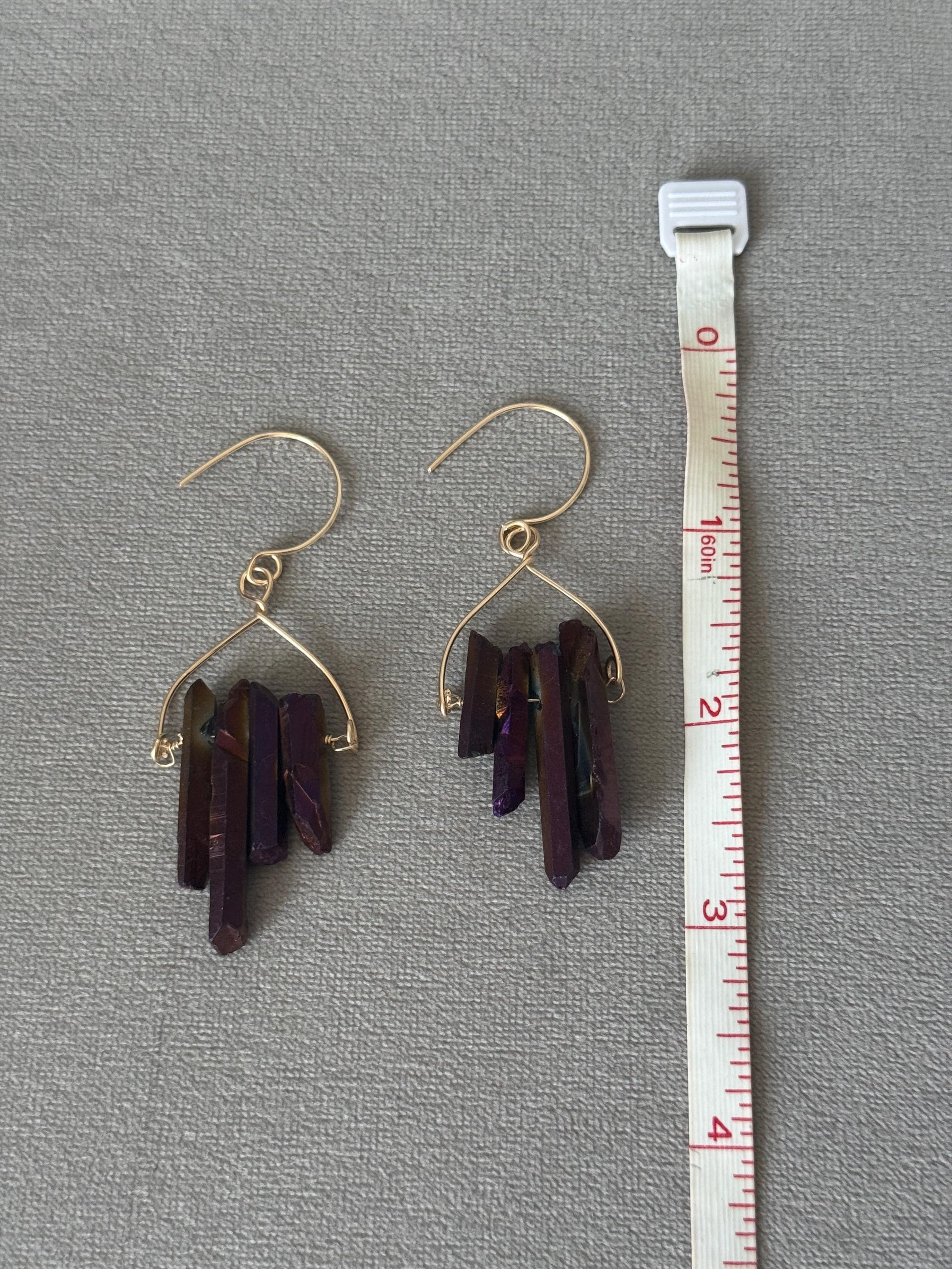 Velvet Ember Shard Quartz Earrings