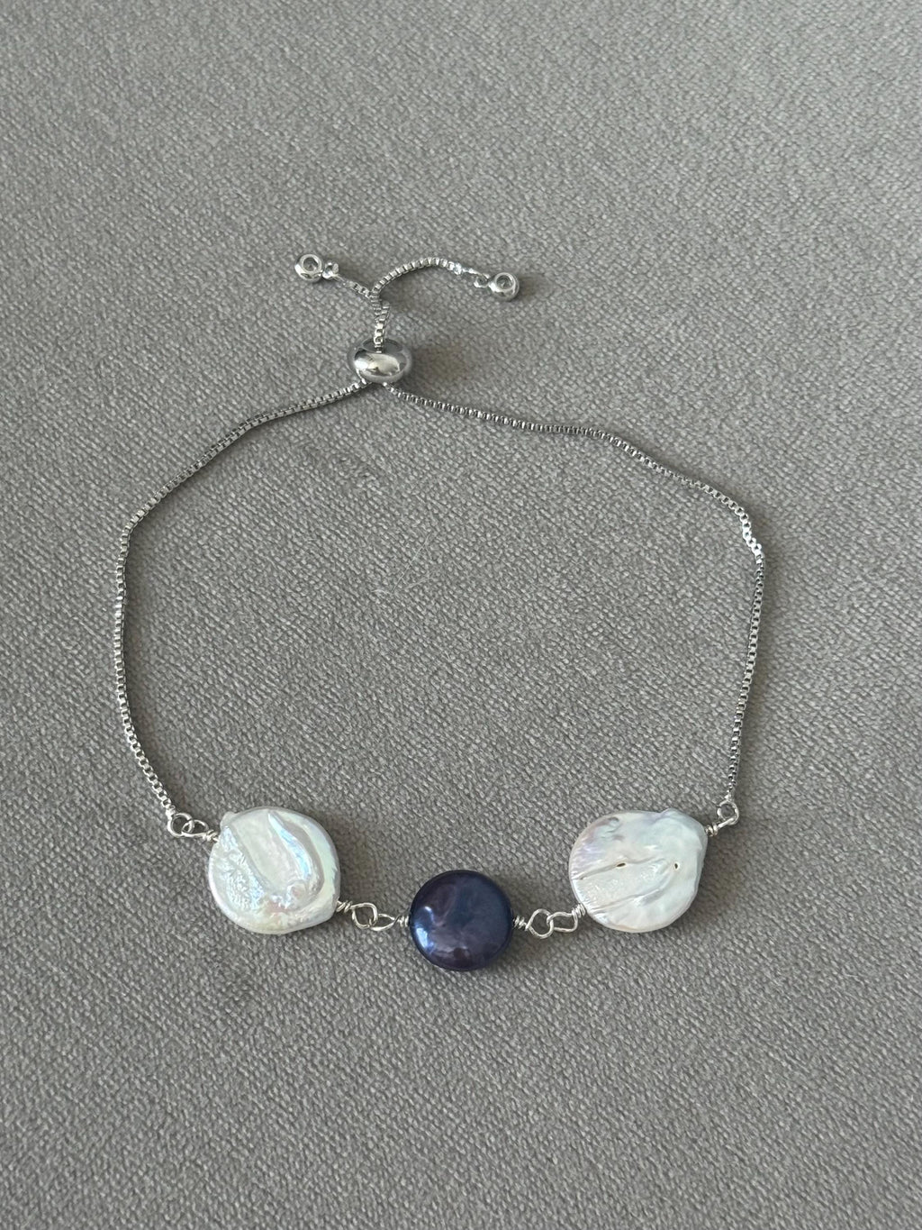 Midnight Muse Pearl Slider Bolo Bracelet