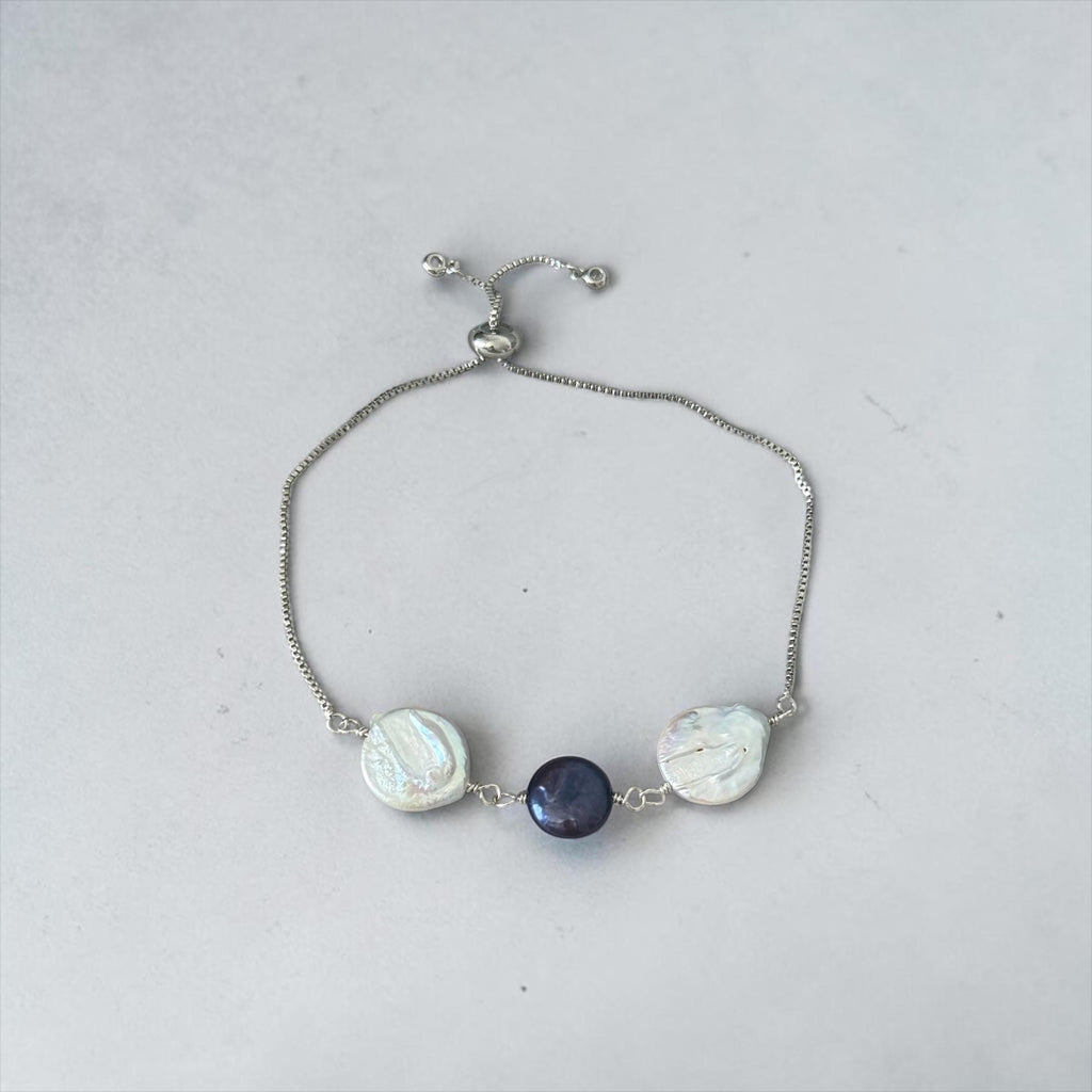 Midnight Muse Pearl Slider Bolo Bracelet