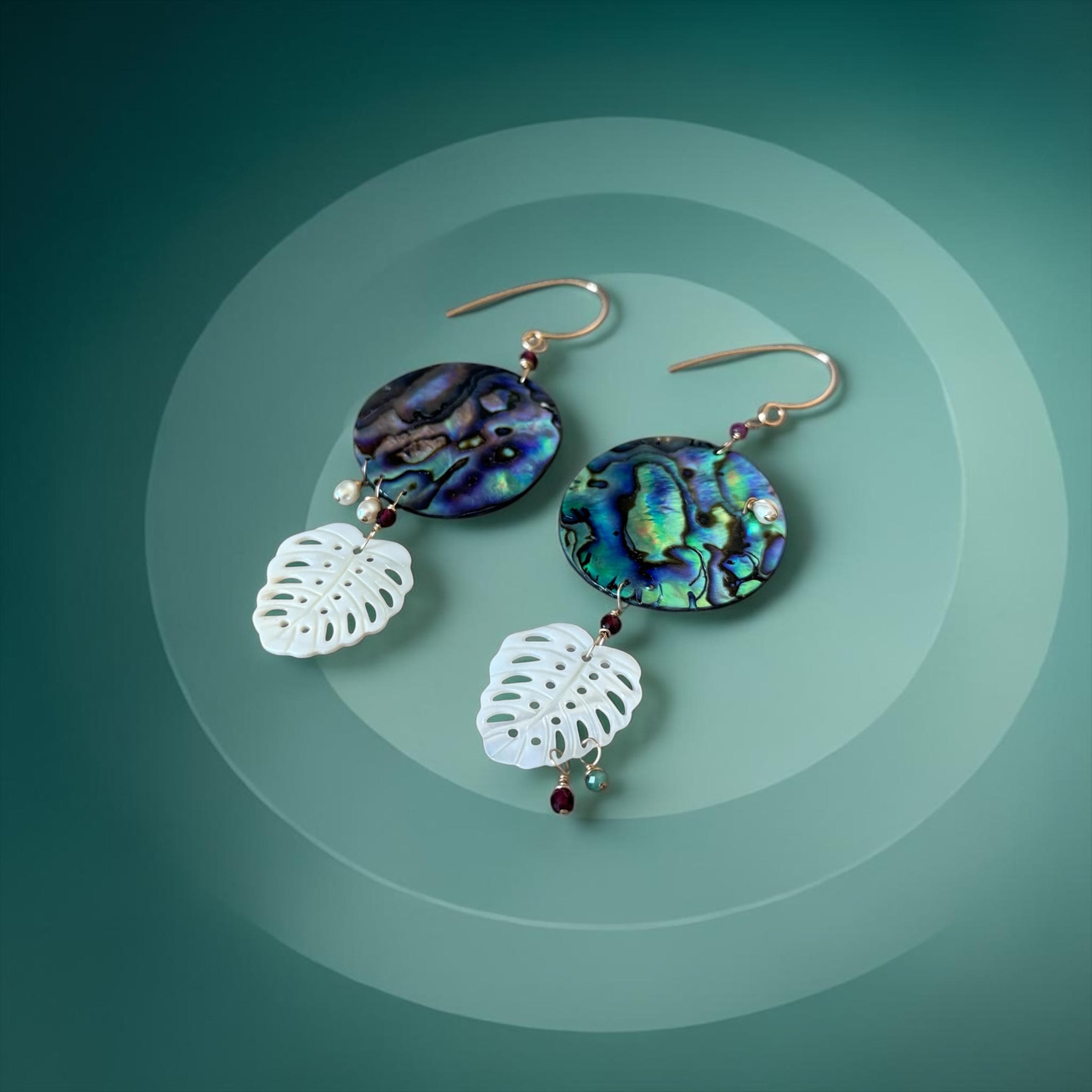 Iridescent Tide Statement Drop Earrings