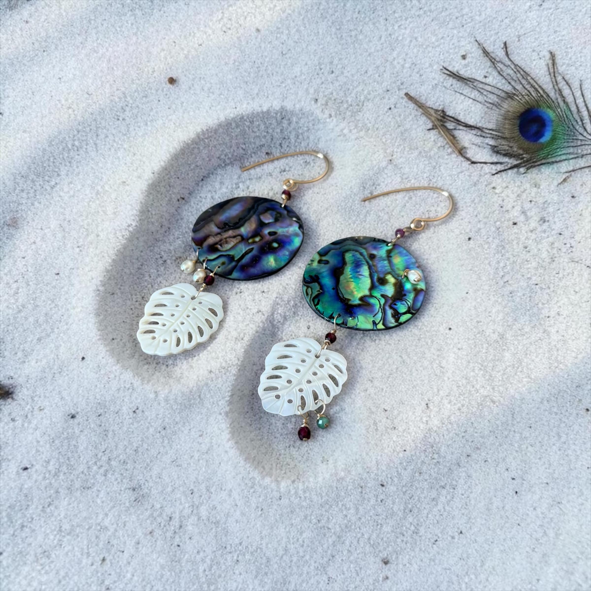 Iridescent Tide Statement Drop Earrings