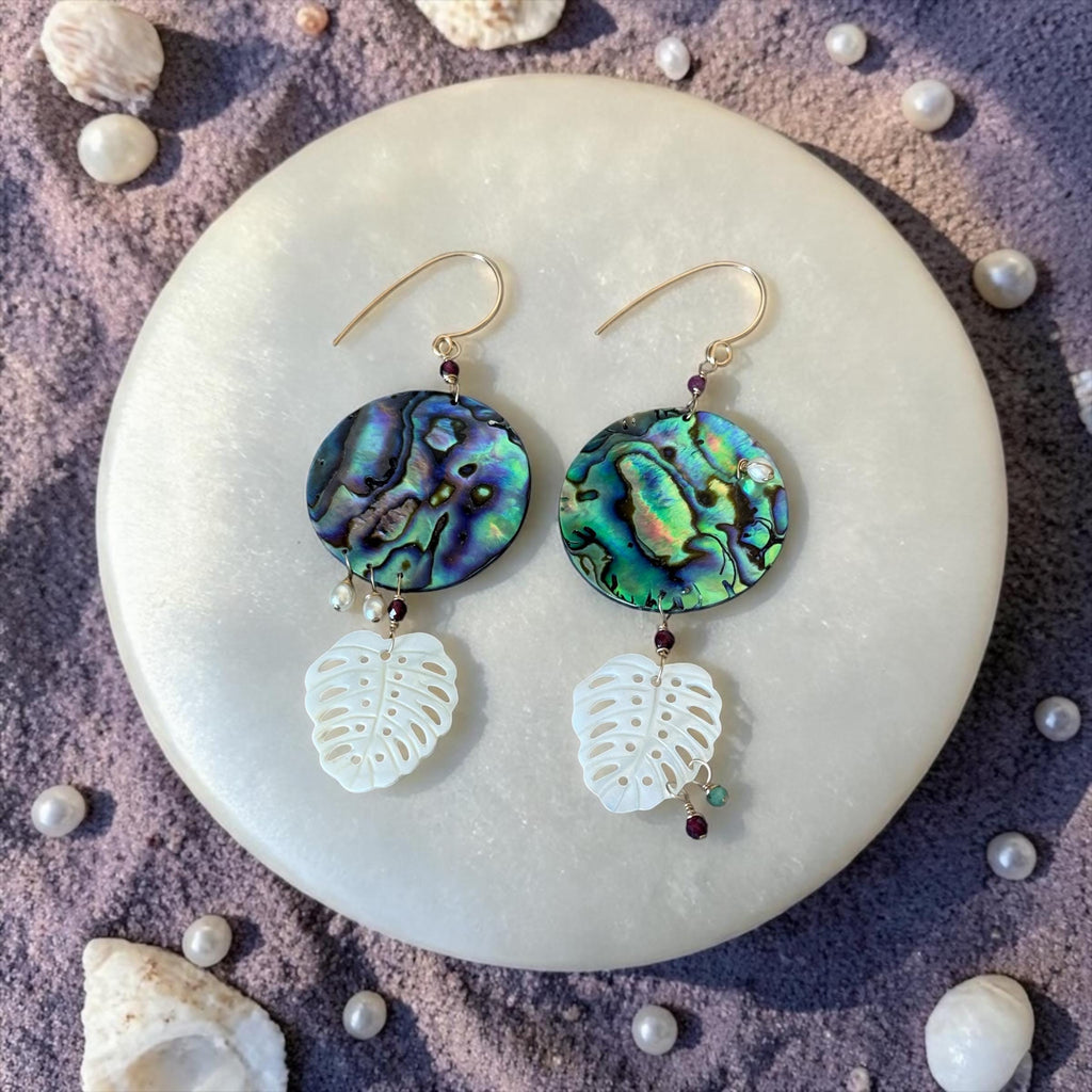 Iridescent Tide Statement Drop Earrings
