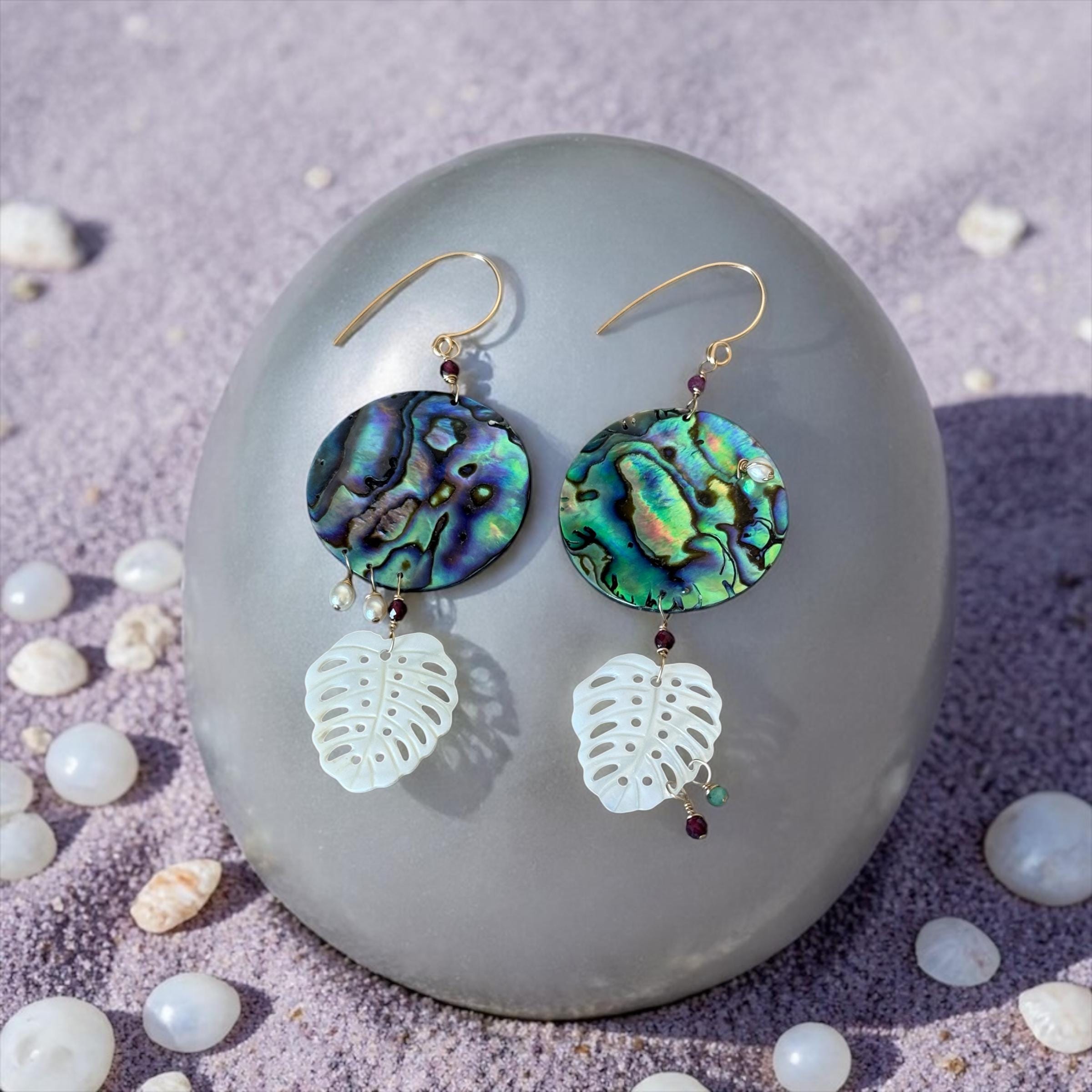 Iridescent Tide Statement Drop Earrings
