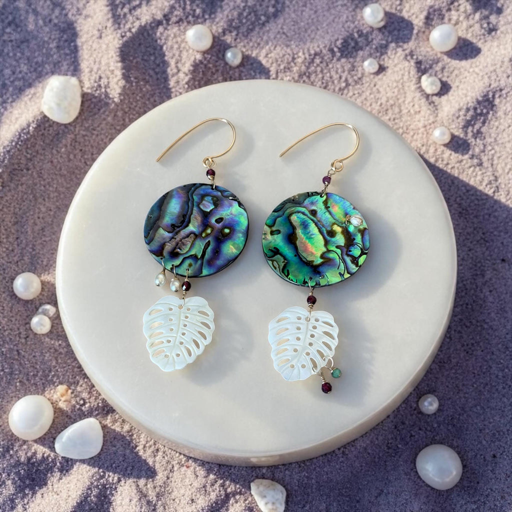 Iridescent Tide Statement Drop Earrings